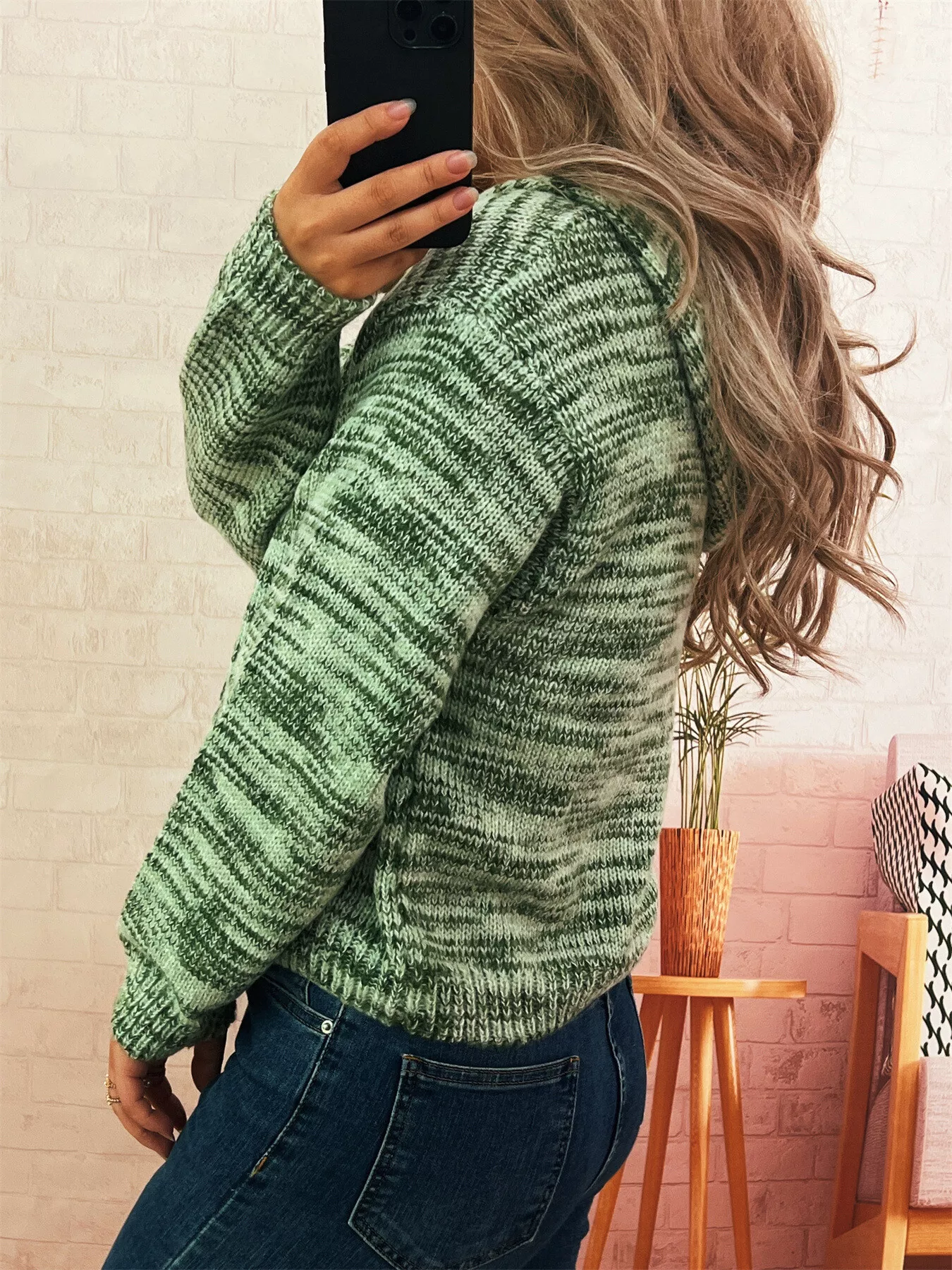 Multi-Colored Knit Button-Down Cardigan - Image 7