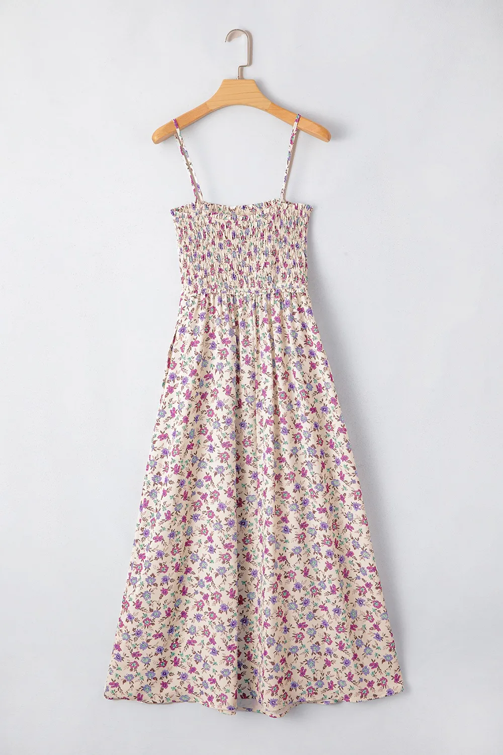 Multicolour Bohemian Ditsy Floral Smocked Fit Flare Sundress - Image 6