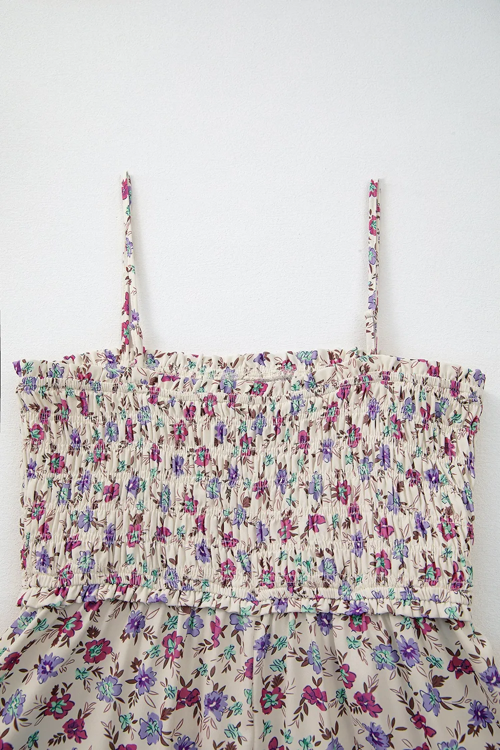 Multicolour Bohemian Ditsy Floral Smocked Fit Flare Sundress - Image 8