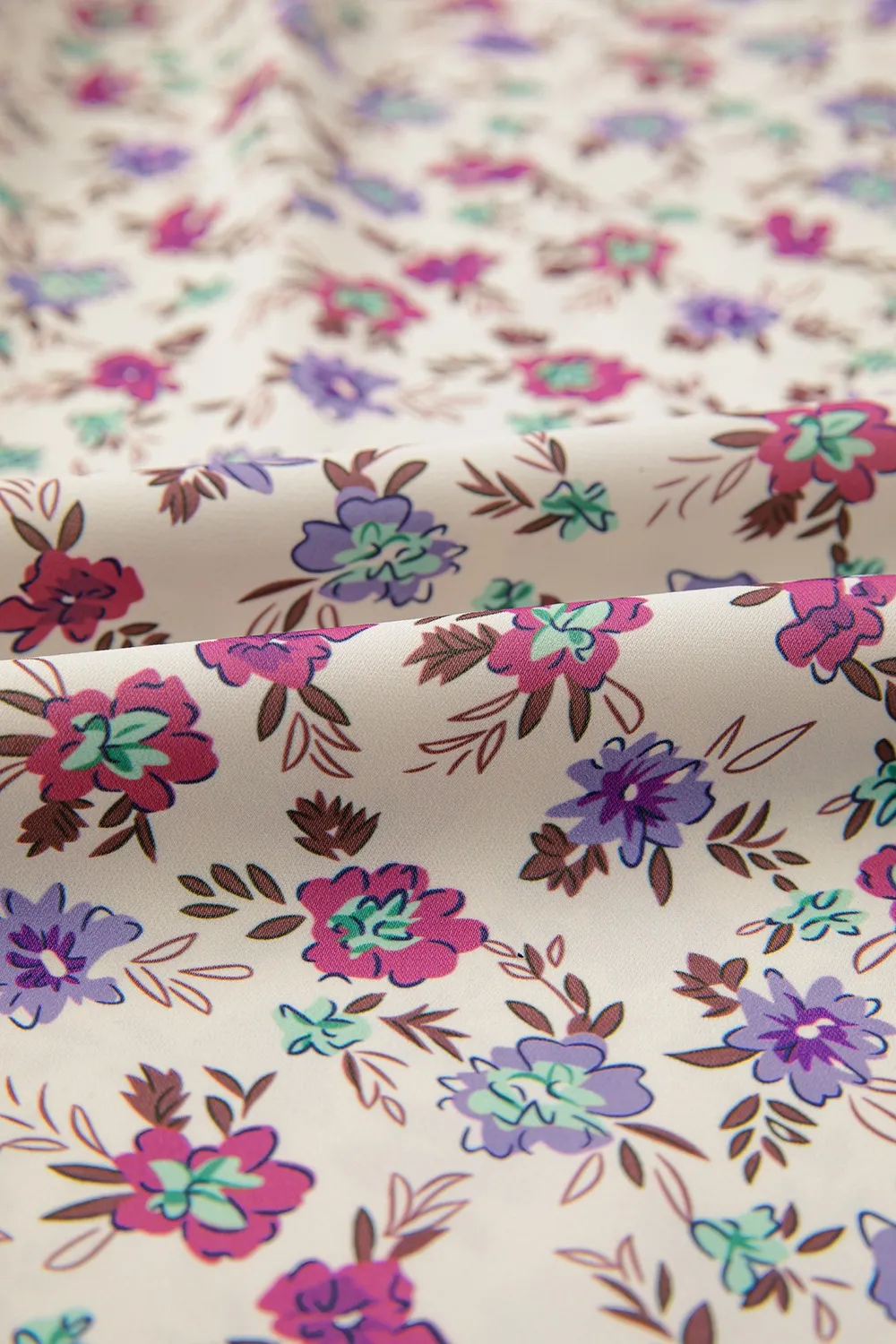 Multicolour Bohemian Ditsy Floral Smocked Fit Flare Sundress - Image 9