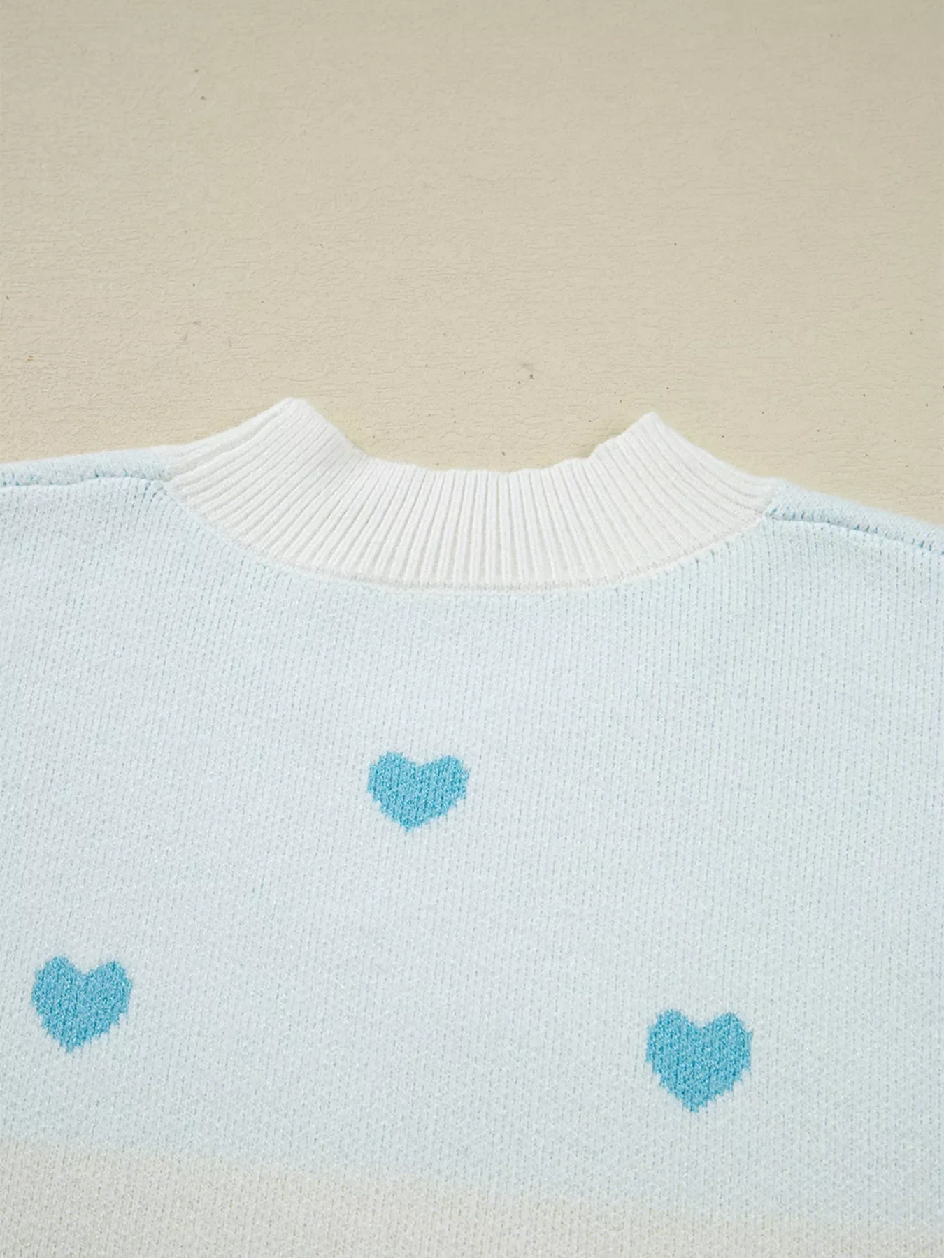 Multicolour Heart Pattern Dropped Shoulder Sweater - Image 10