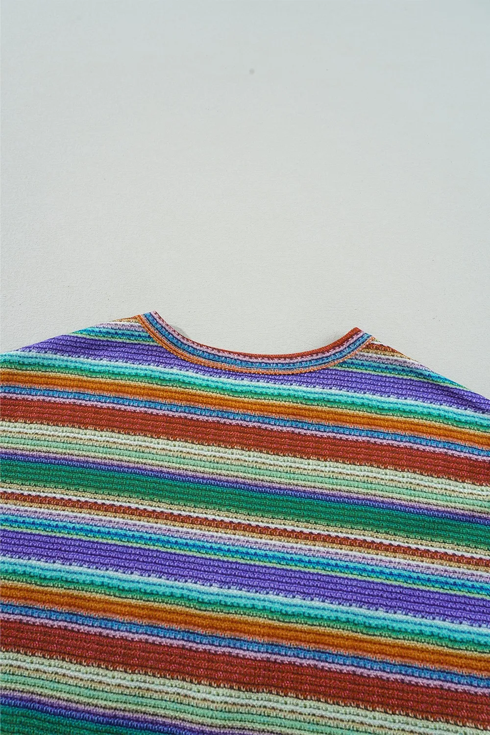 Multicolour Striped Twist Hem Cap Sleeve Top - Image 7