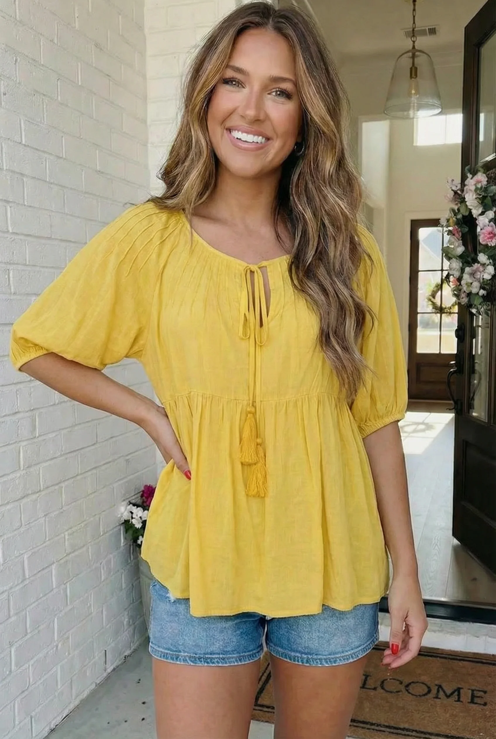 The Bee's Knees Yellow Peplum - Image 2