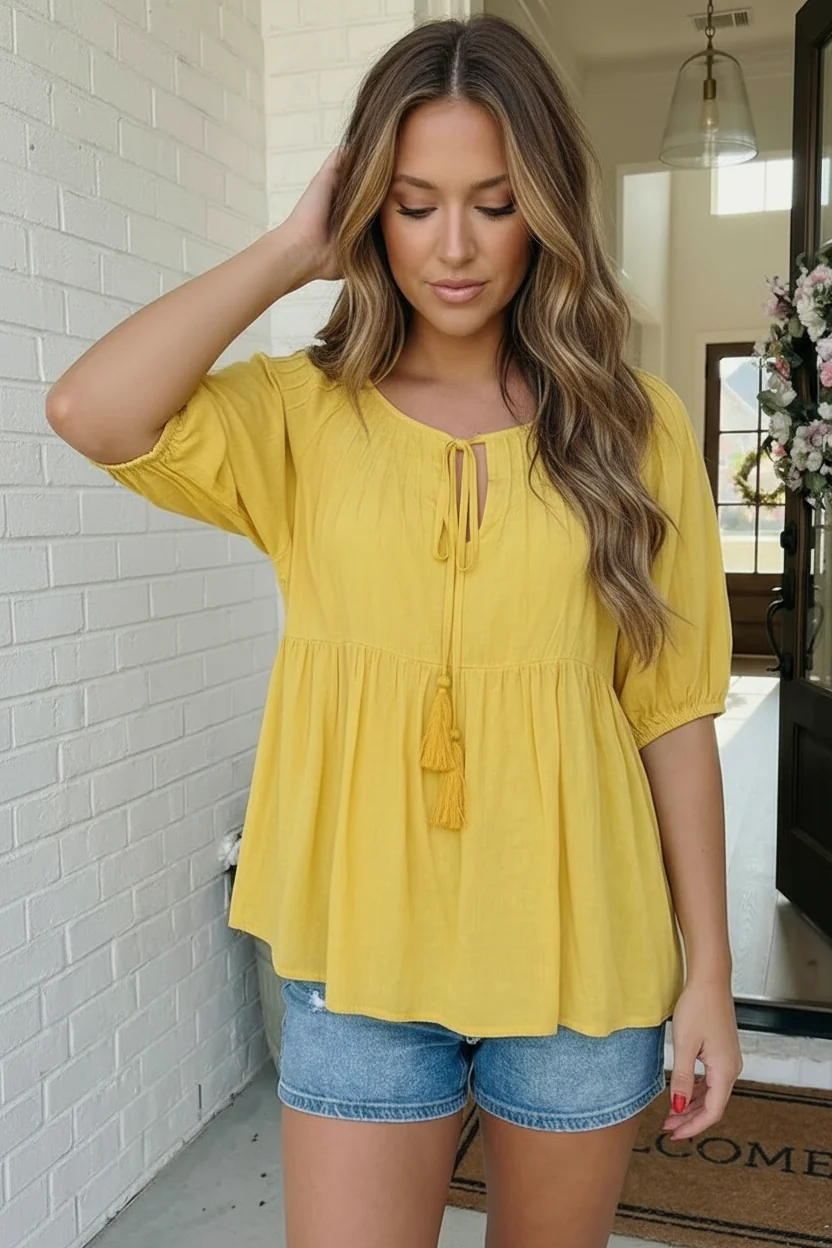 The Bee's Knees Yellow Peplum - Image 5