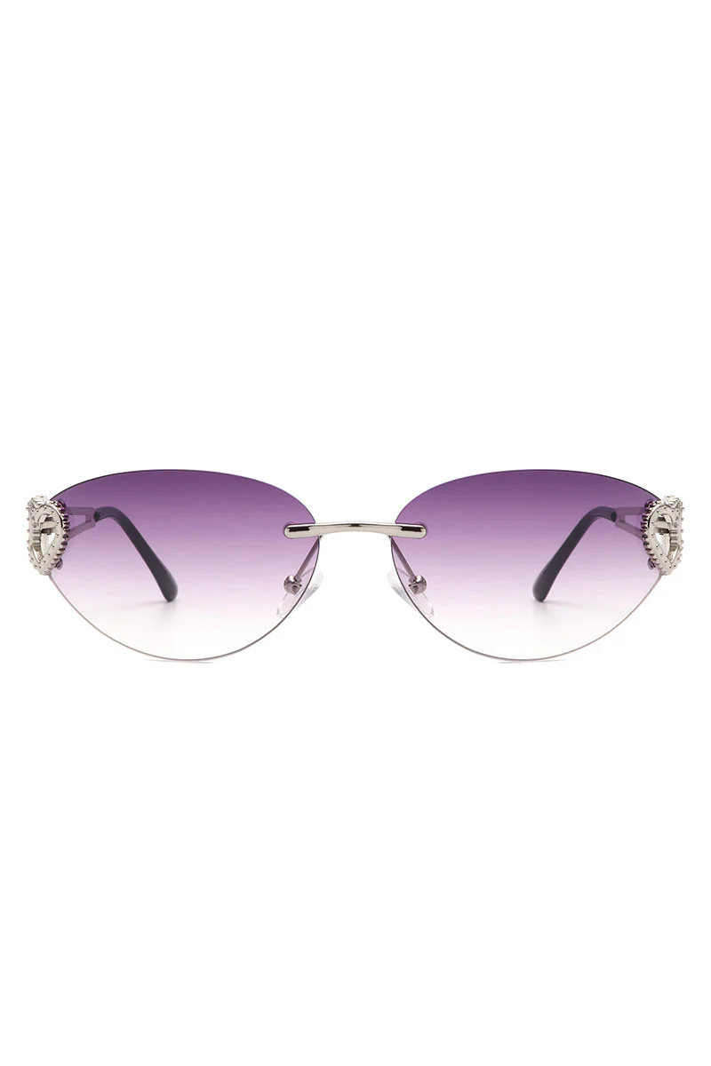 Myral - Women's Chic Frameless Oval Heart Designed Cat Eye Sunglasses - Image 5