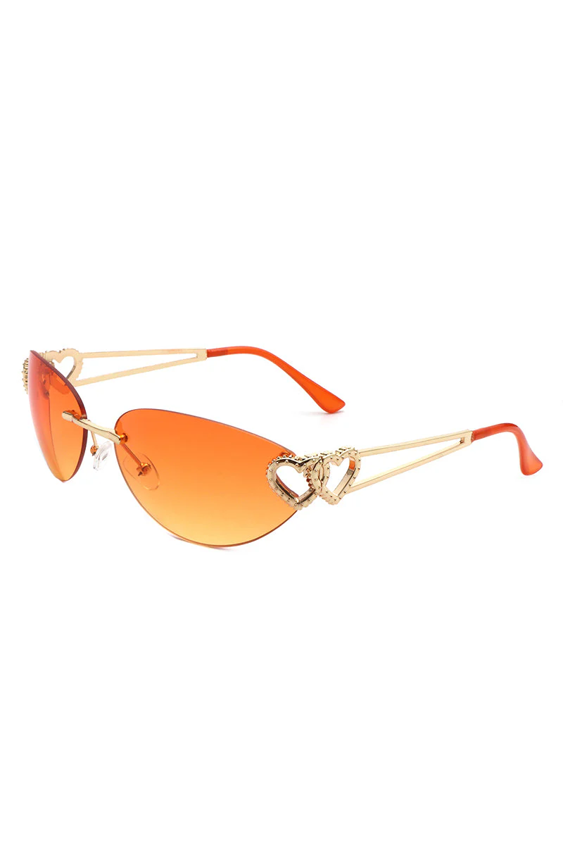 Myral - Women's Chic Frameless Oval Heart Designed Cat Eye Sunglasses - Image 8