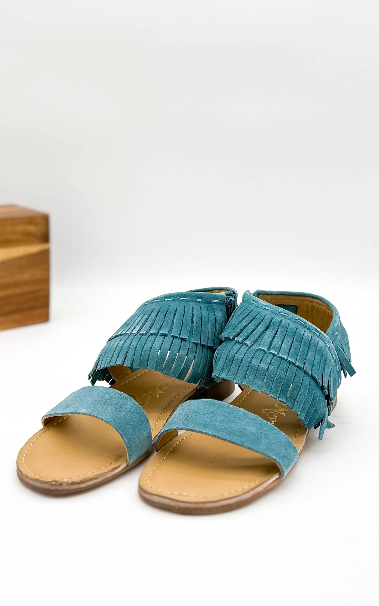 Fringe Star Sandal in Teal - Image 9