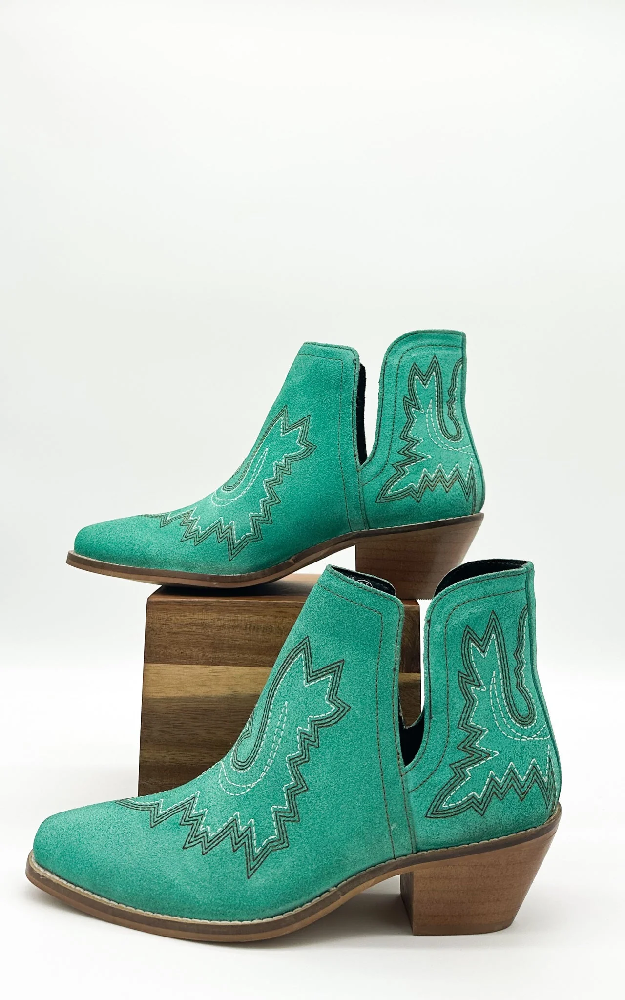 Kickin' Booties in Turquoise Suede - Image 11