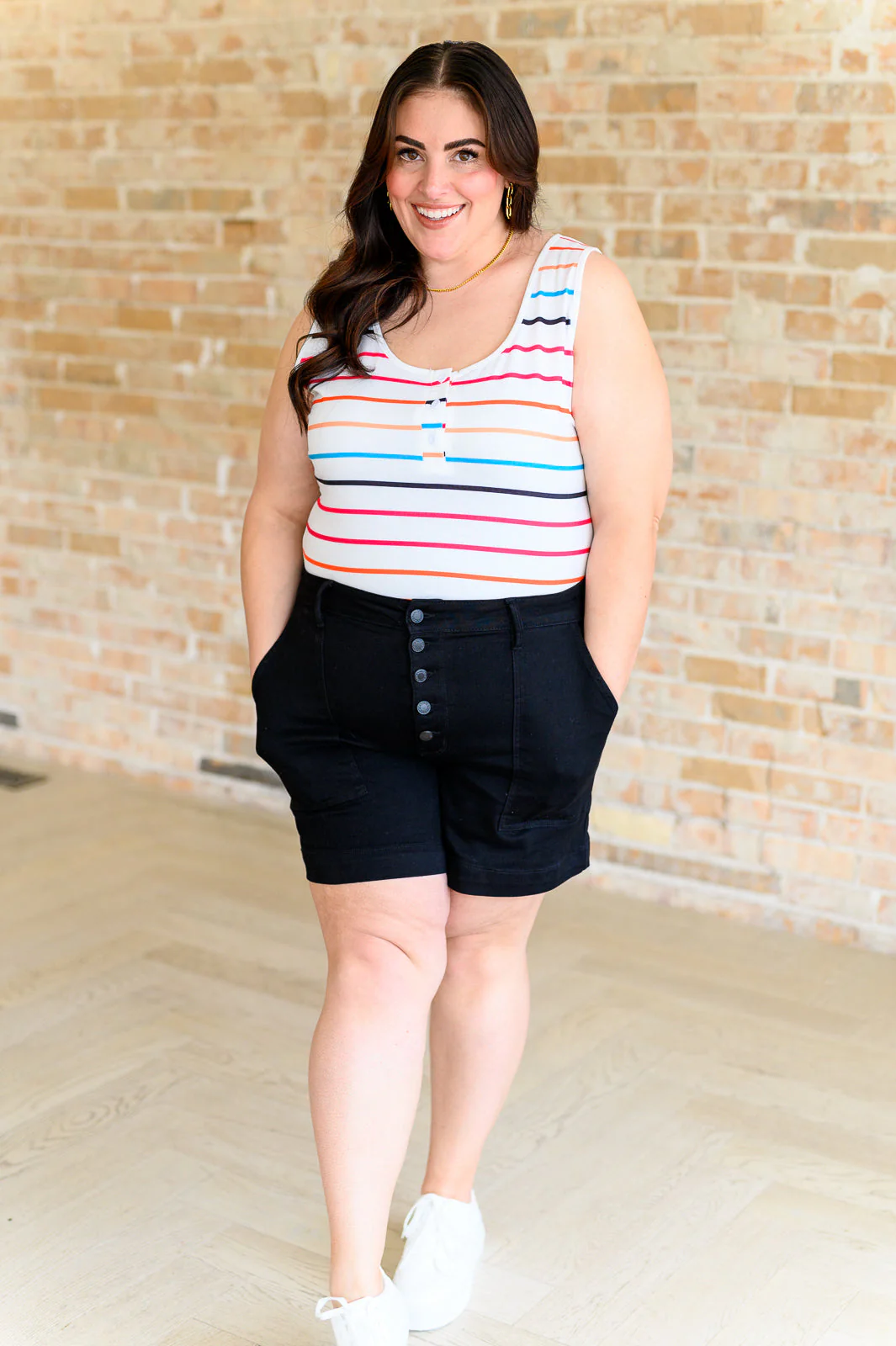 Need A Favor Colorful Henley Tank - Image 4