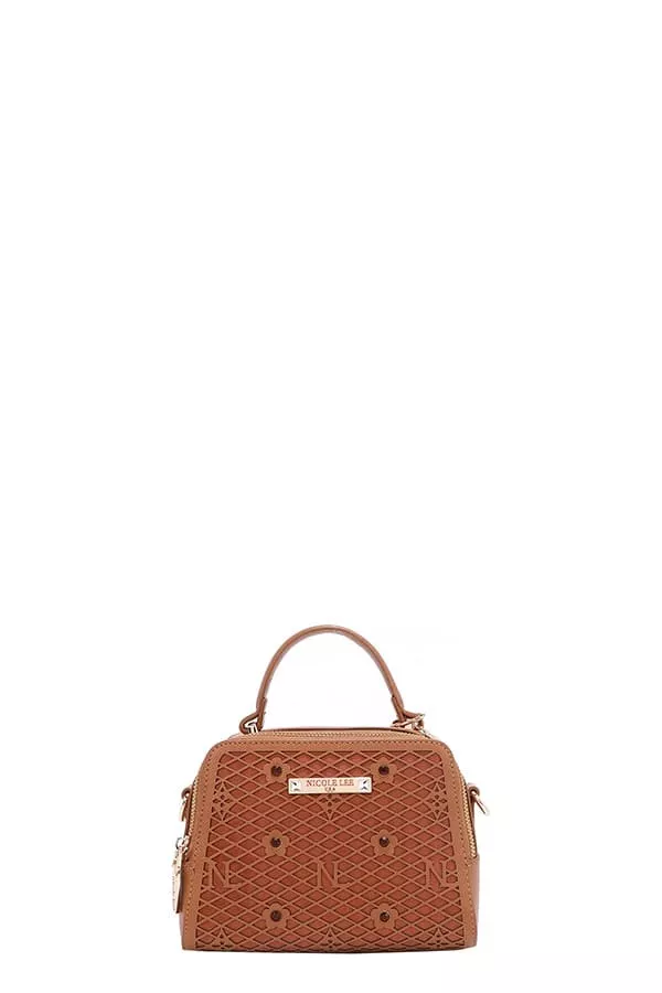 Nicole Lee USA Vegan Geometric Pattern Structured Handbag - Image 10
