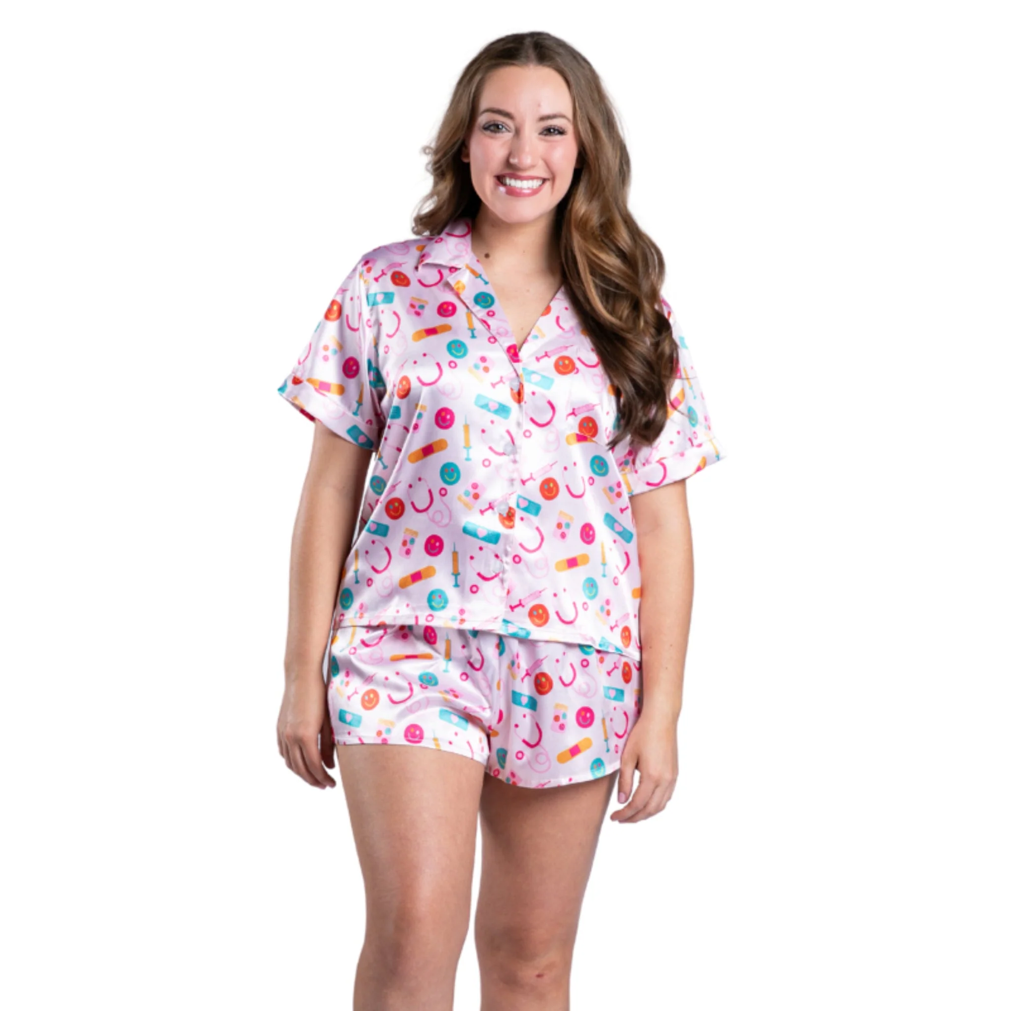 Not All Heroes Wear Capes Satin Pajama Short Set