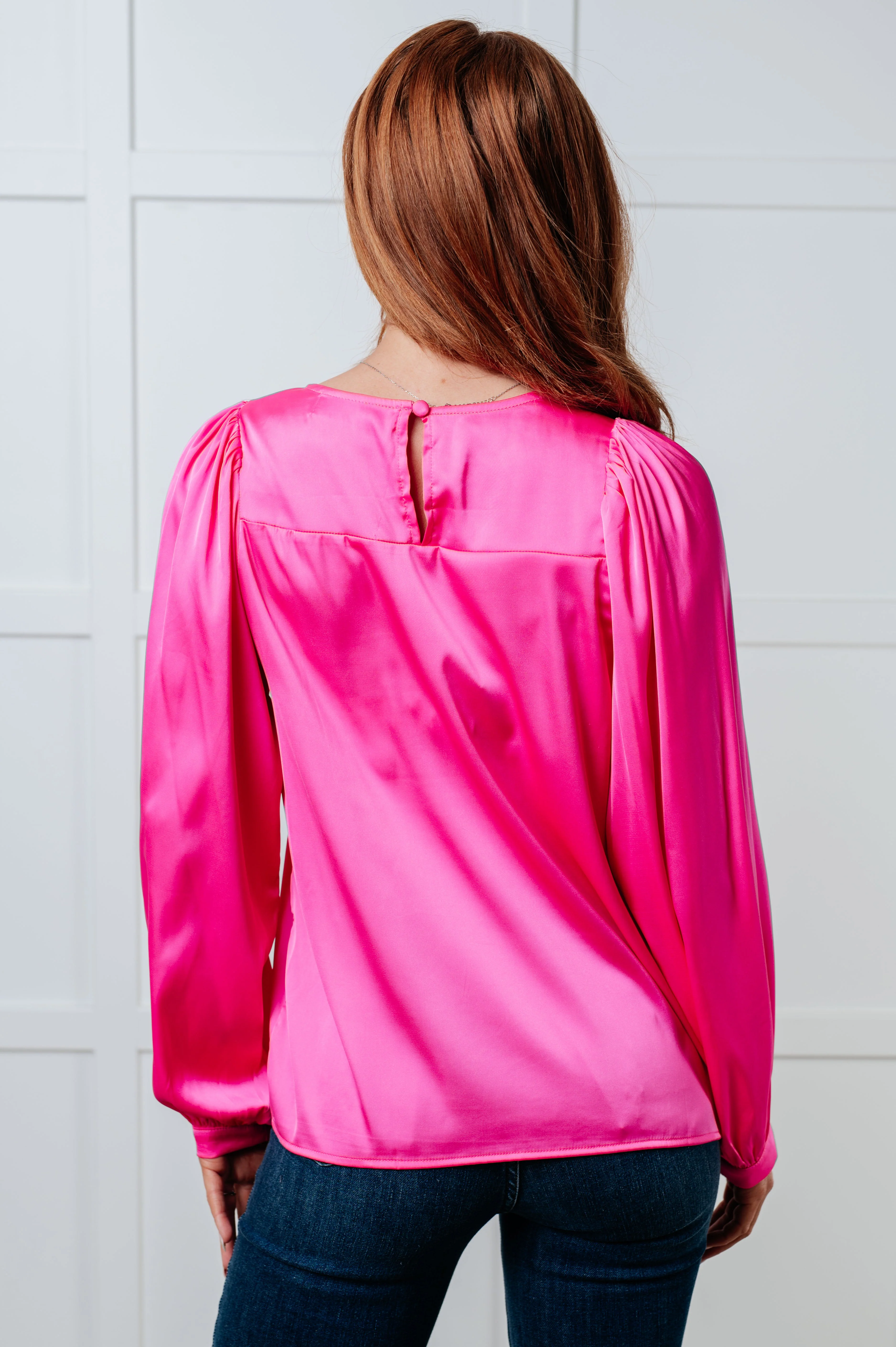 Not Exaggerating Satin Puff Sleeve Blouse - Image 7