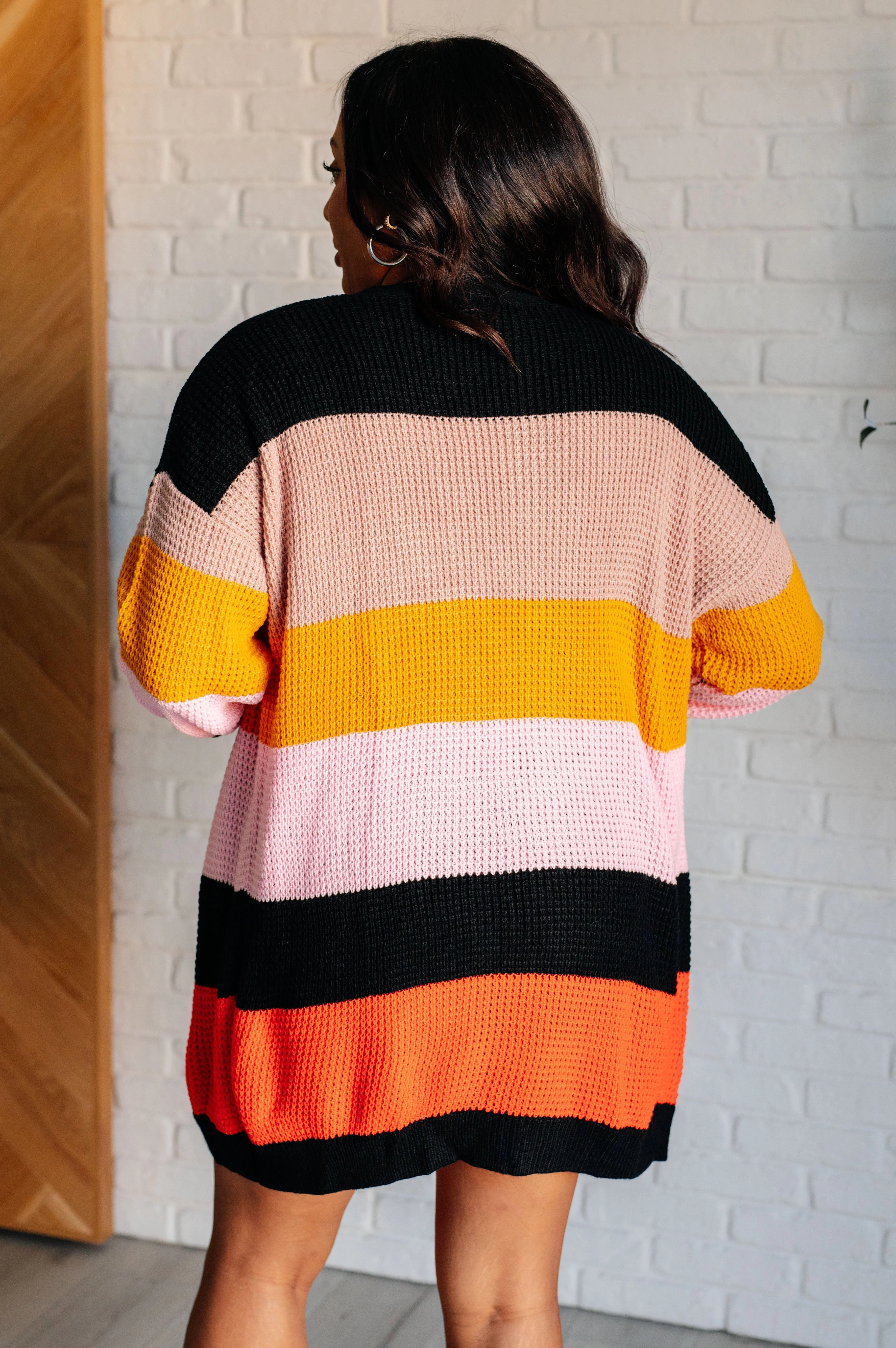Not Quite Sure Striped Open Front Cardigan - Image 8