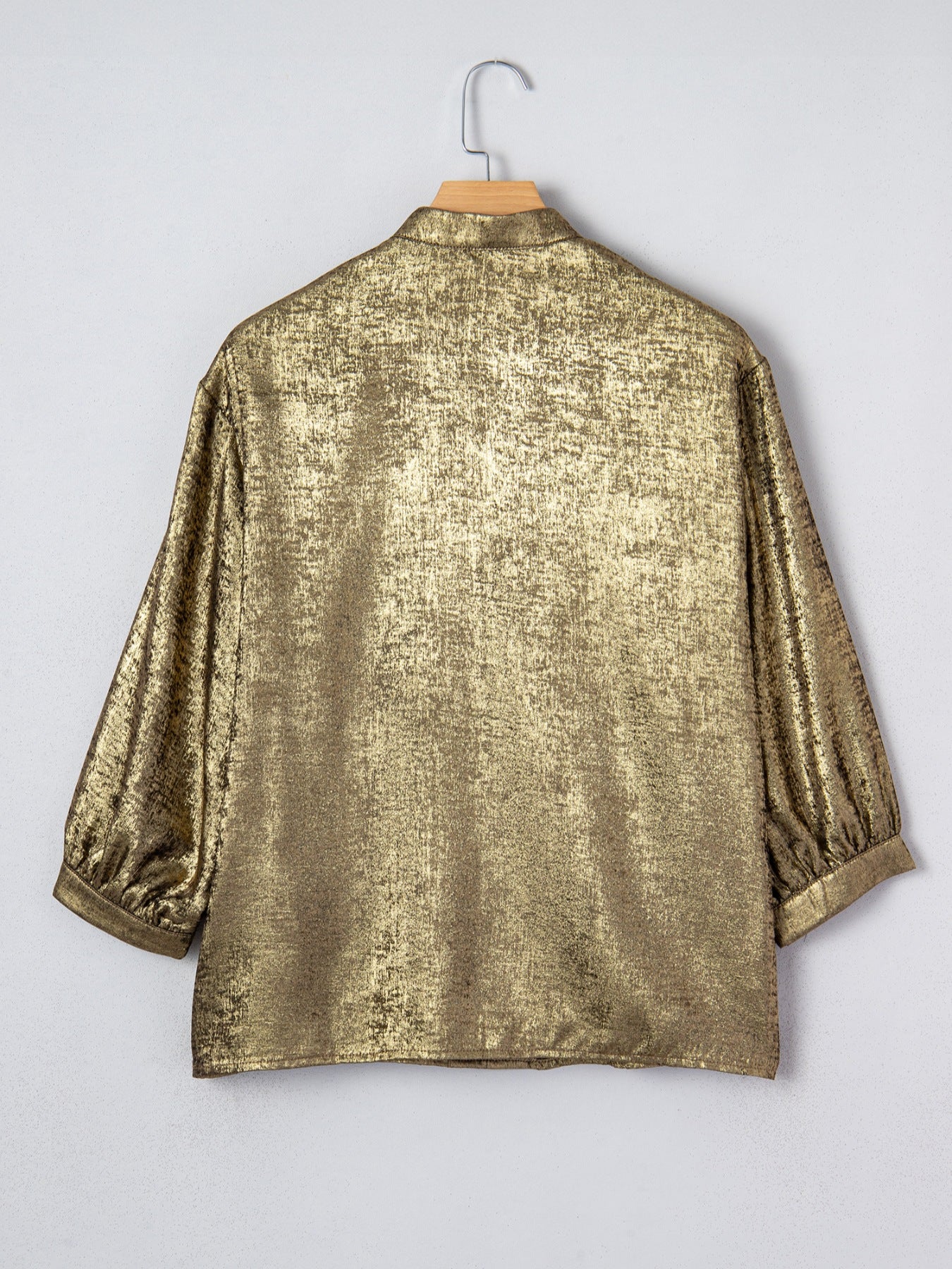 Notched 3/4 Sleeve Blouse - Image 5