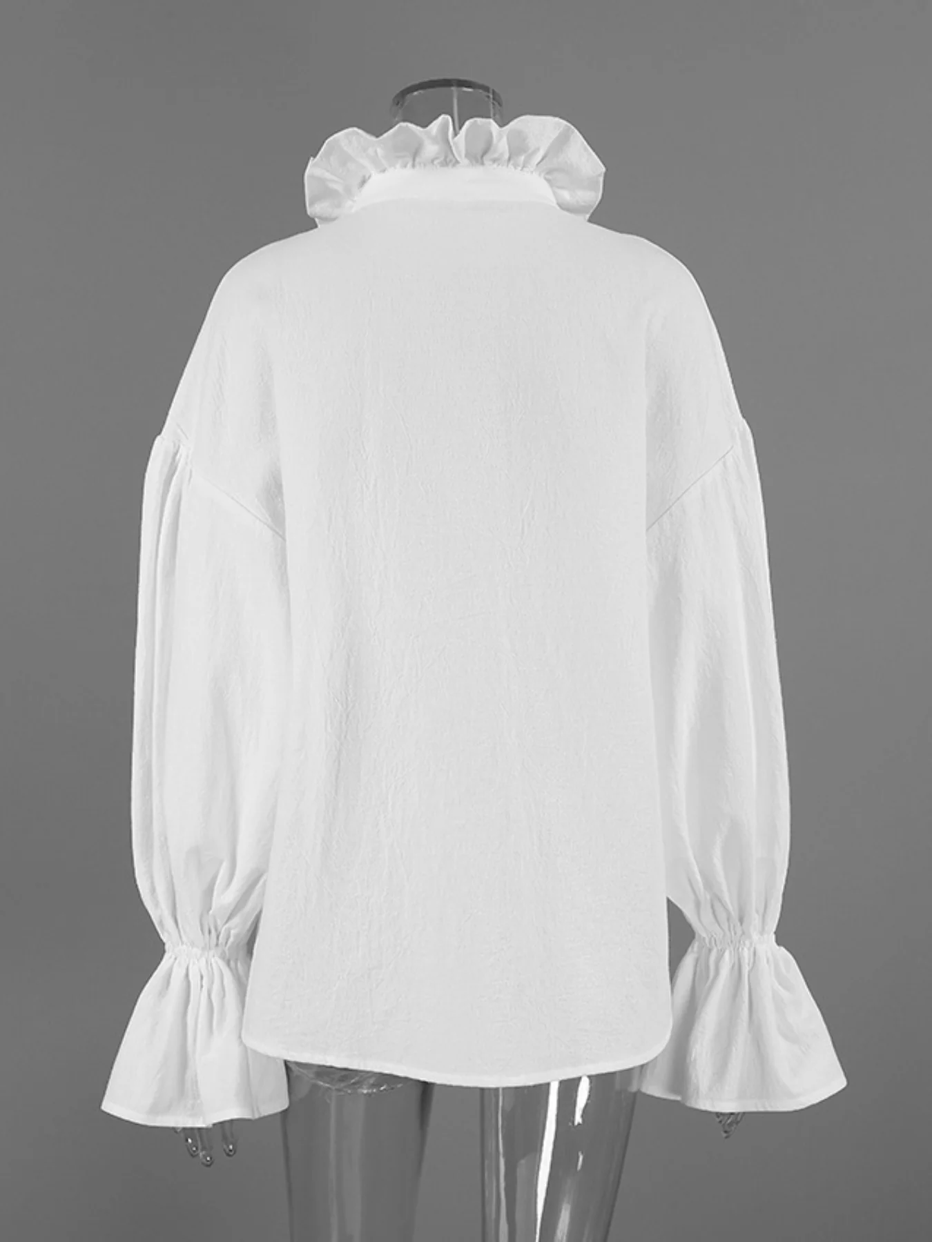 Notched Flounce Sleeve Blouse - Image 8