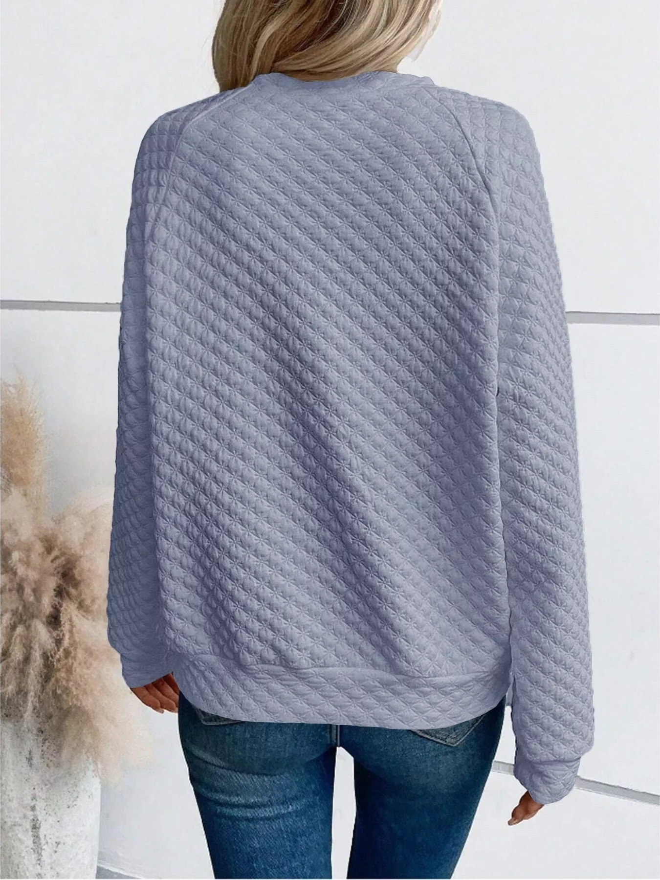 Notched Raglan Sleeve Sweatshirt - Image 6