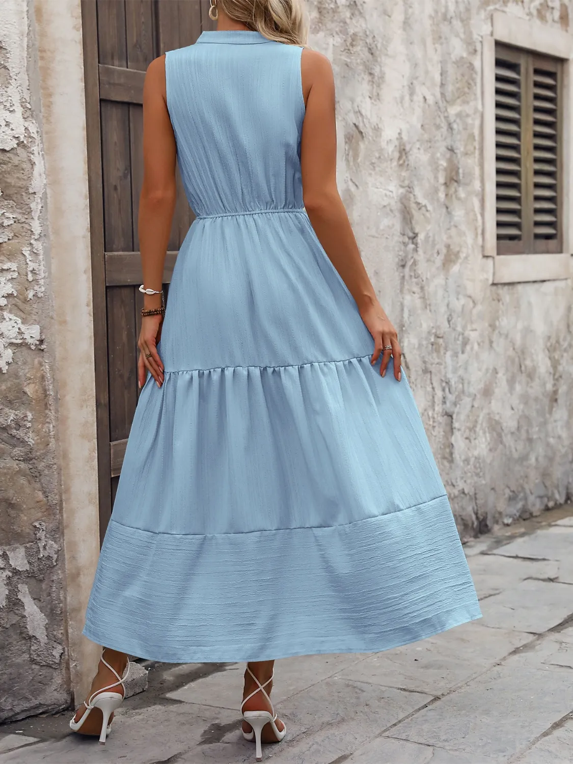Notched Sleeveless Maxi Tank Dress - Image 6
