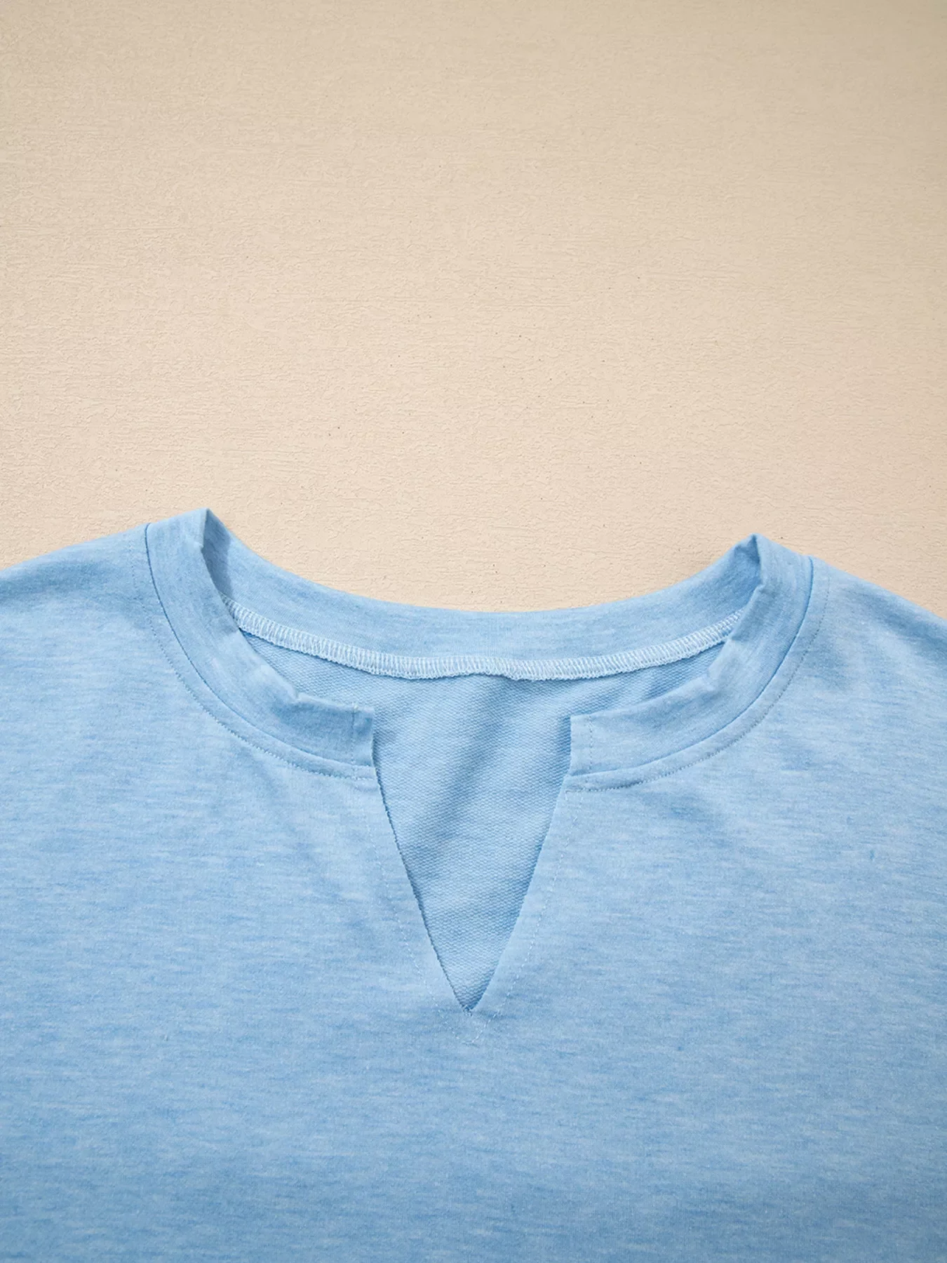 Notched Terry Long Sleeve Top - Image 4
