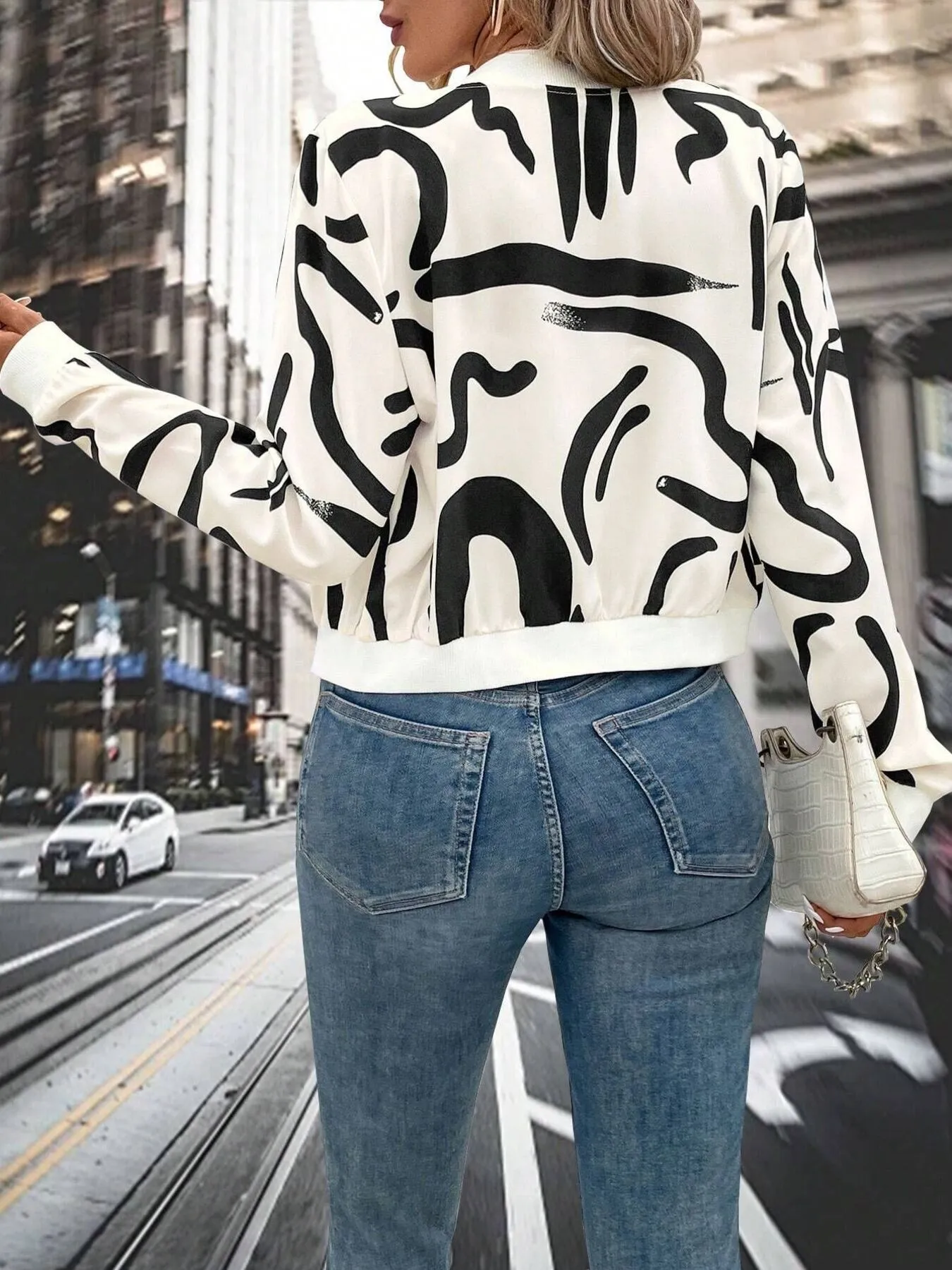 Number Print Zip Up Jacket - Image 2