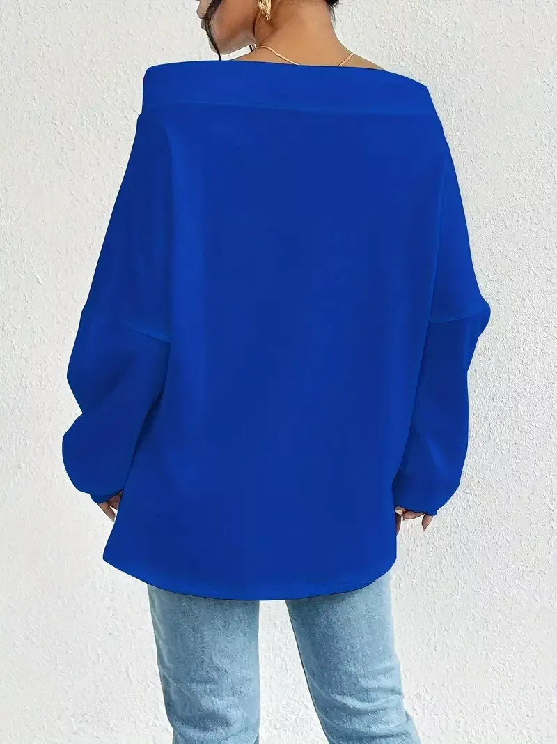 Off-Shoulder Drawstring Sweatshirt - Image 12