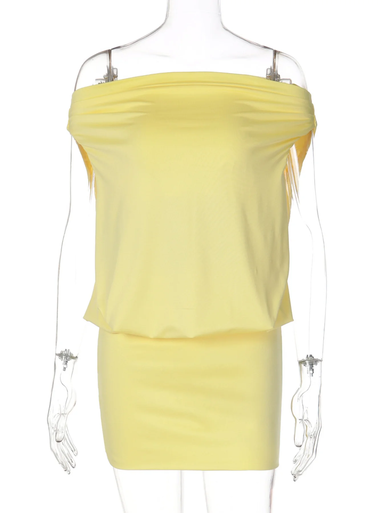 Off-Shoulder Ruched Bodycon Mini Dress - Image 7