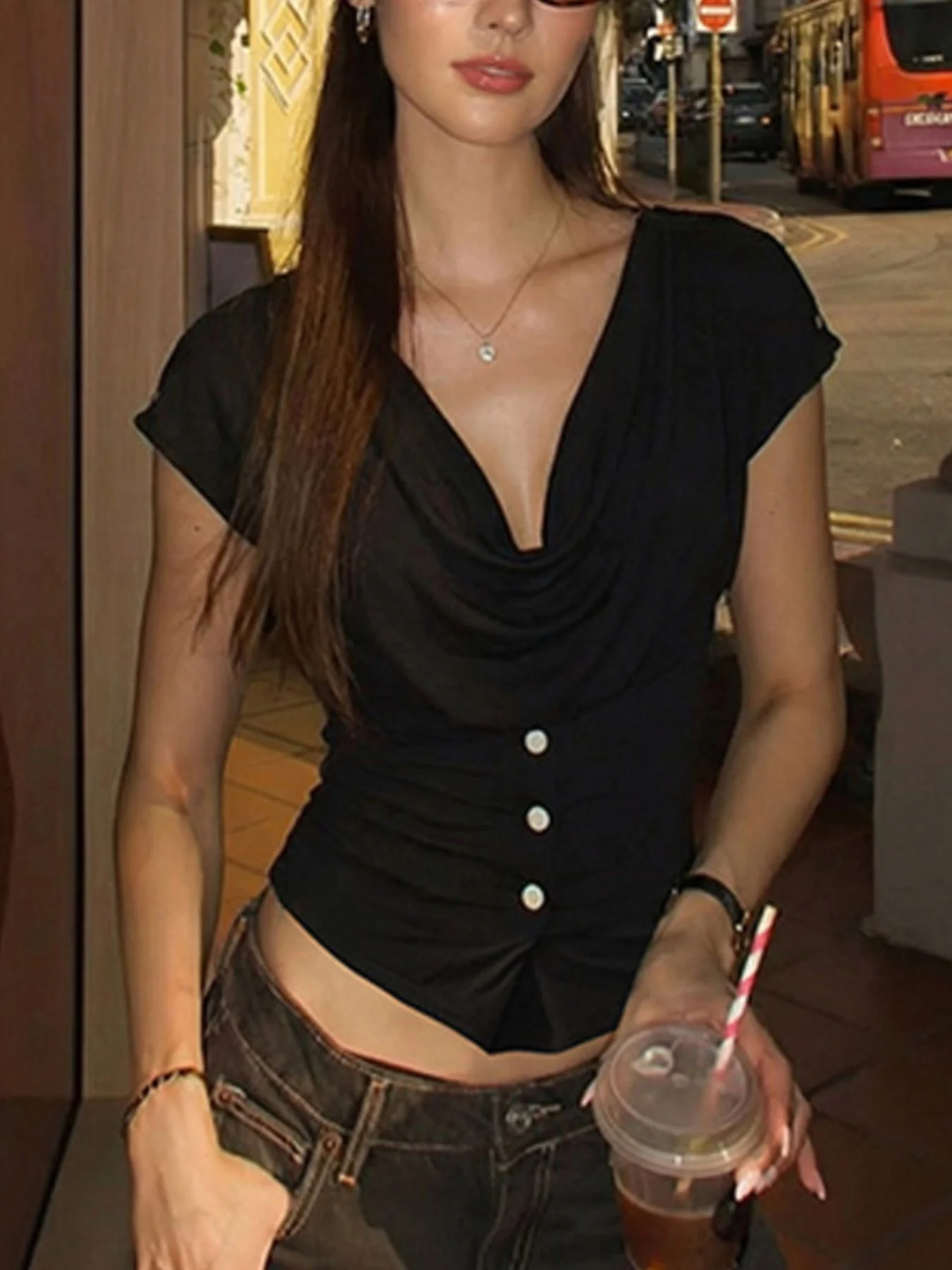 Off-Shoulder Slim Fit Blouse - Image 12