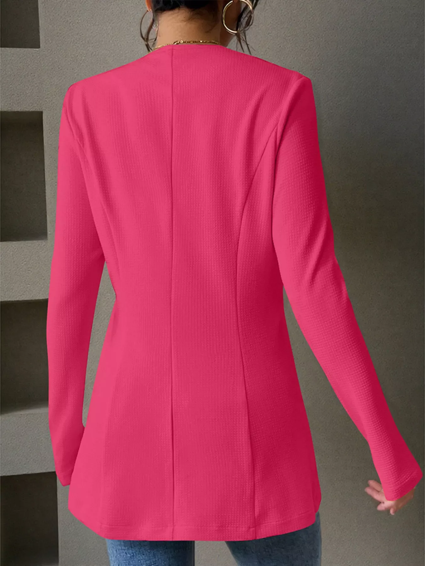 One Button Long Sleeve Blazer - Image 4