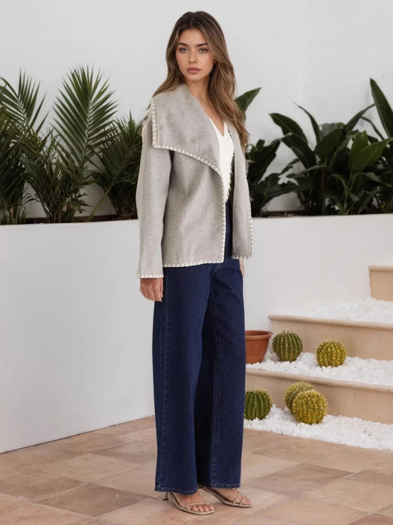 One Button Long Sleeve Outerwear - Image 3