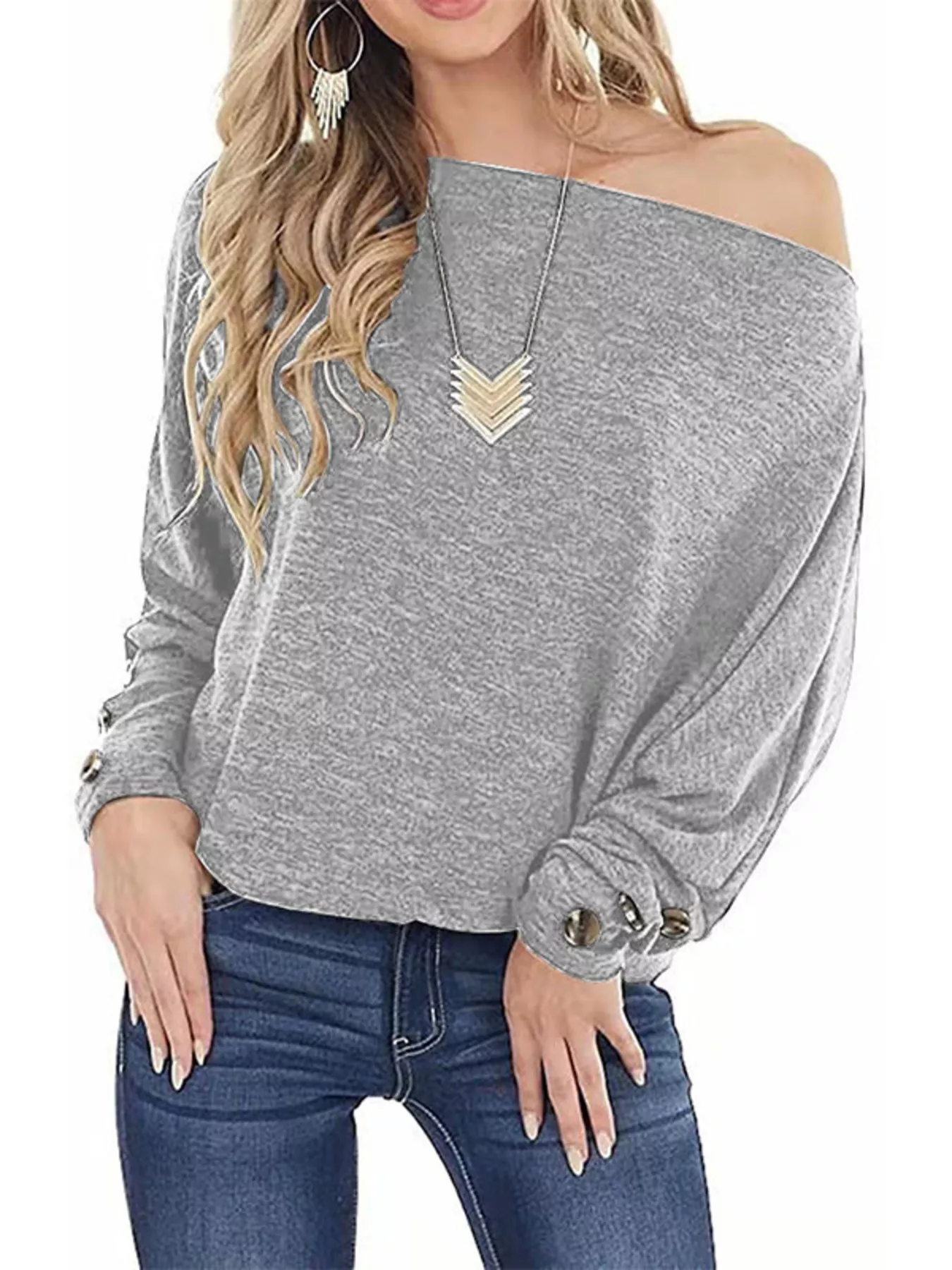 One Shoulder Long Sleeve T-Shirt - Image 7