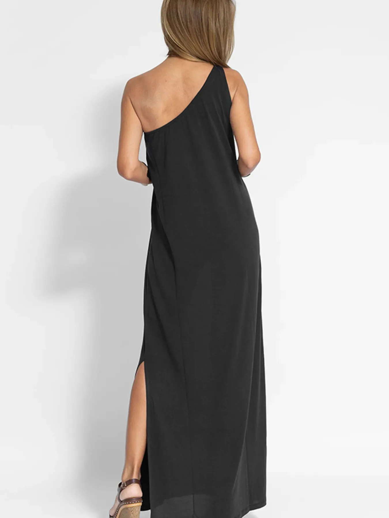 One-Shoulder Maxi Dress with Side Slit - Image 4