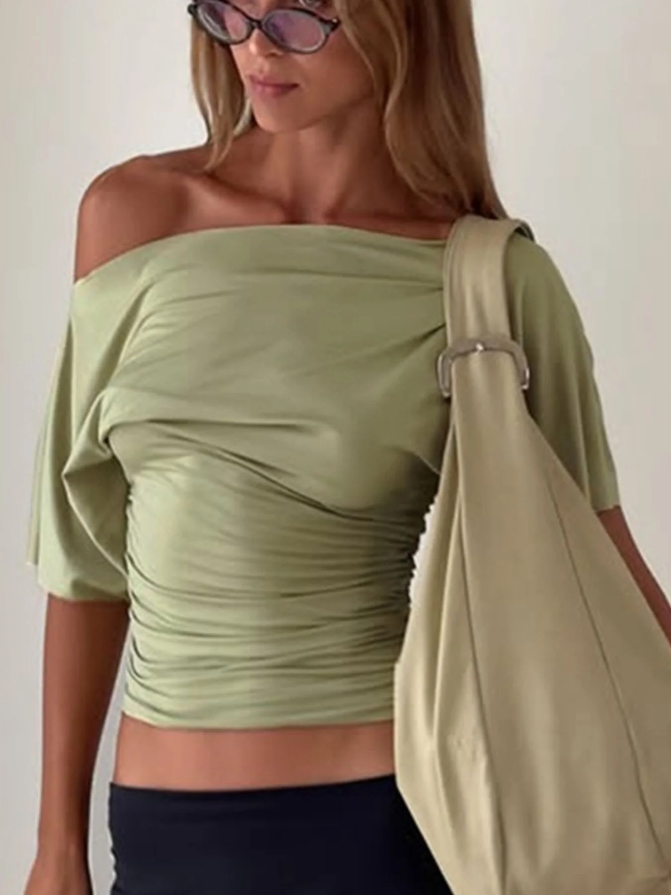 One Shoulder Short Sleeve T-Shirt - Image 6