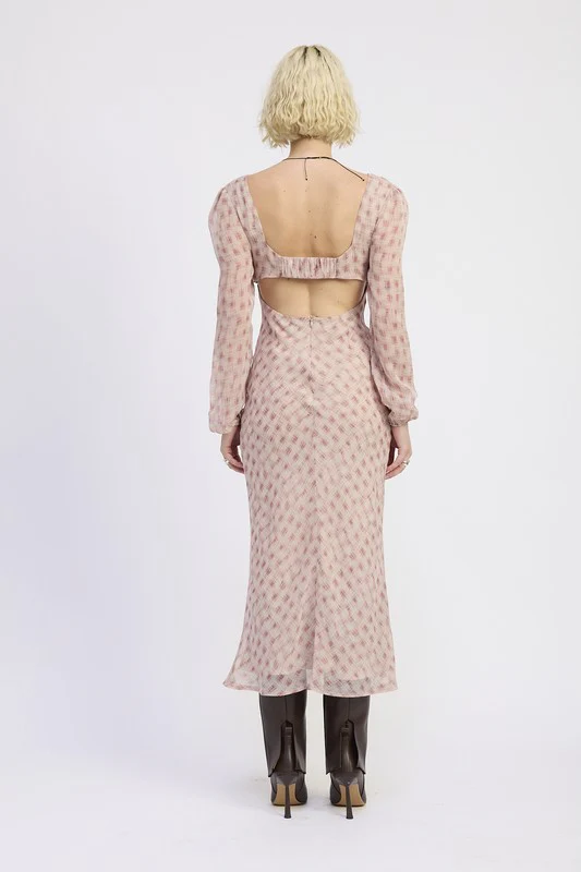 OPEN BACK PUFF SLEEVE MAXI DRESS WITH RUCHED BUST - Image 8