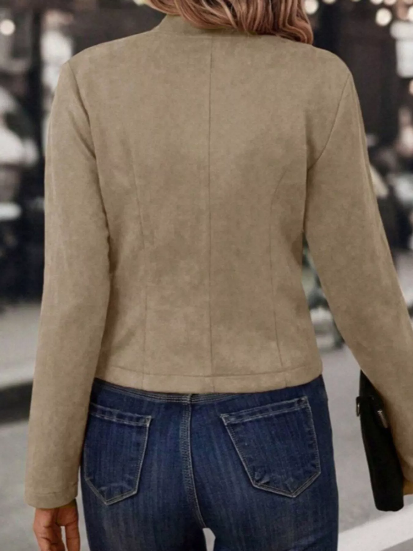 Open Front Cropped Jacket - Image 2