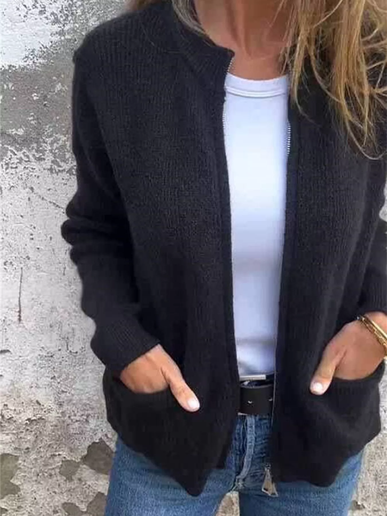Open Front Drop Shoulder Cardigan - Image 10