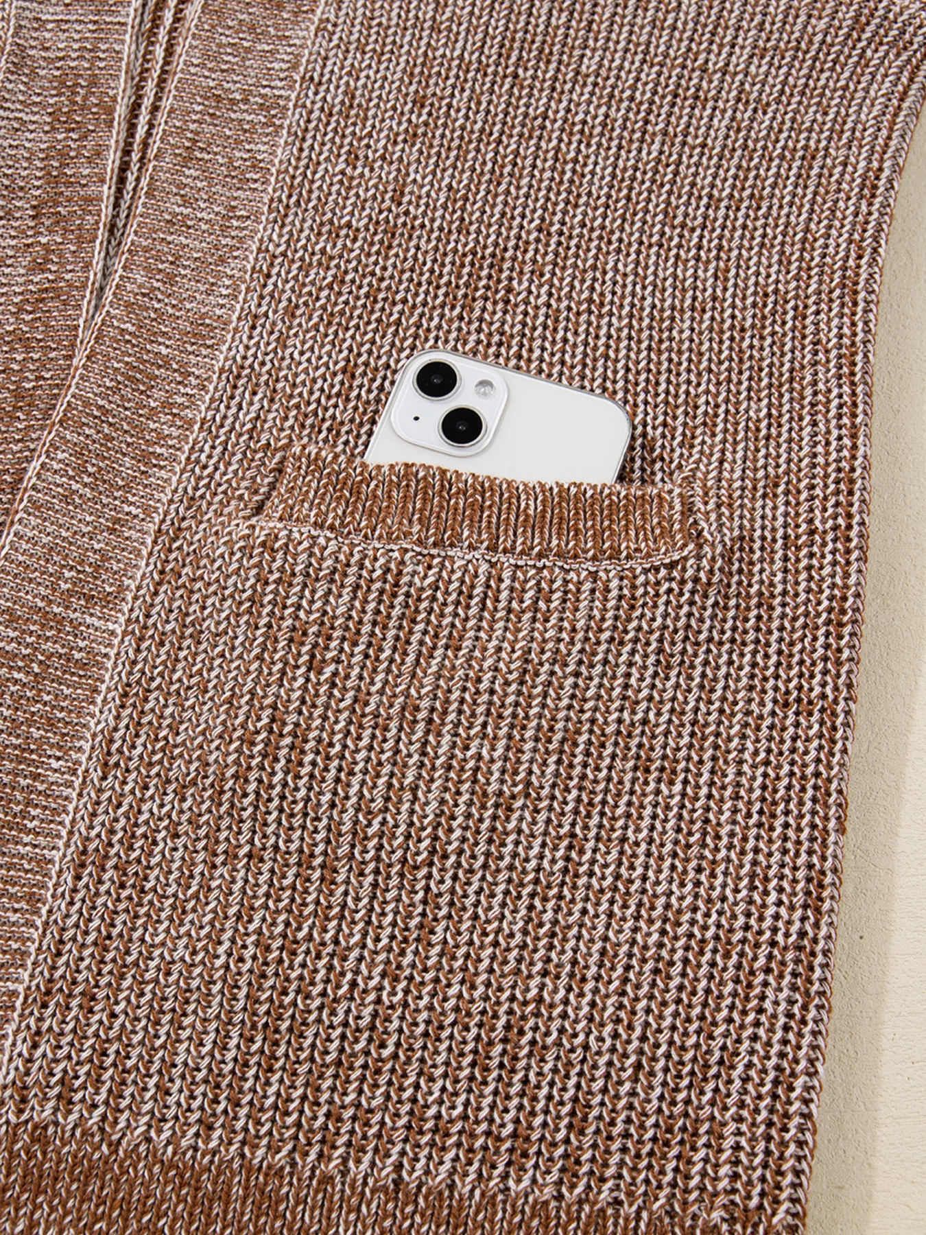 Open Front Dropped Shoulder Cardigan with Pockets - Image 8