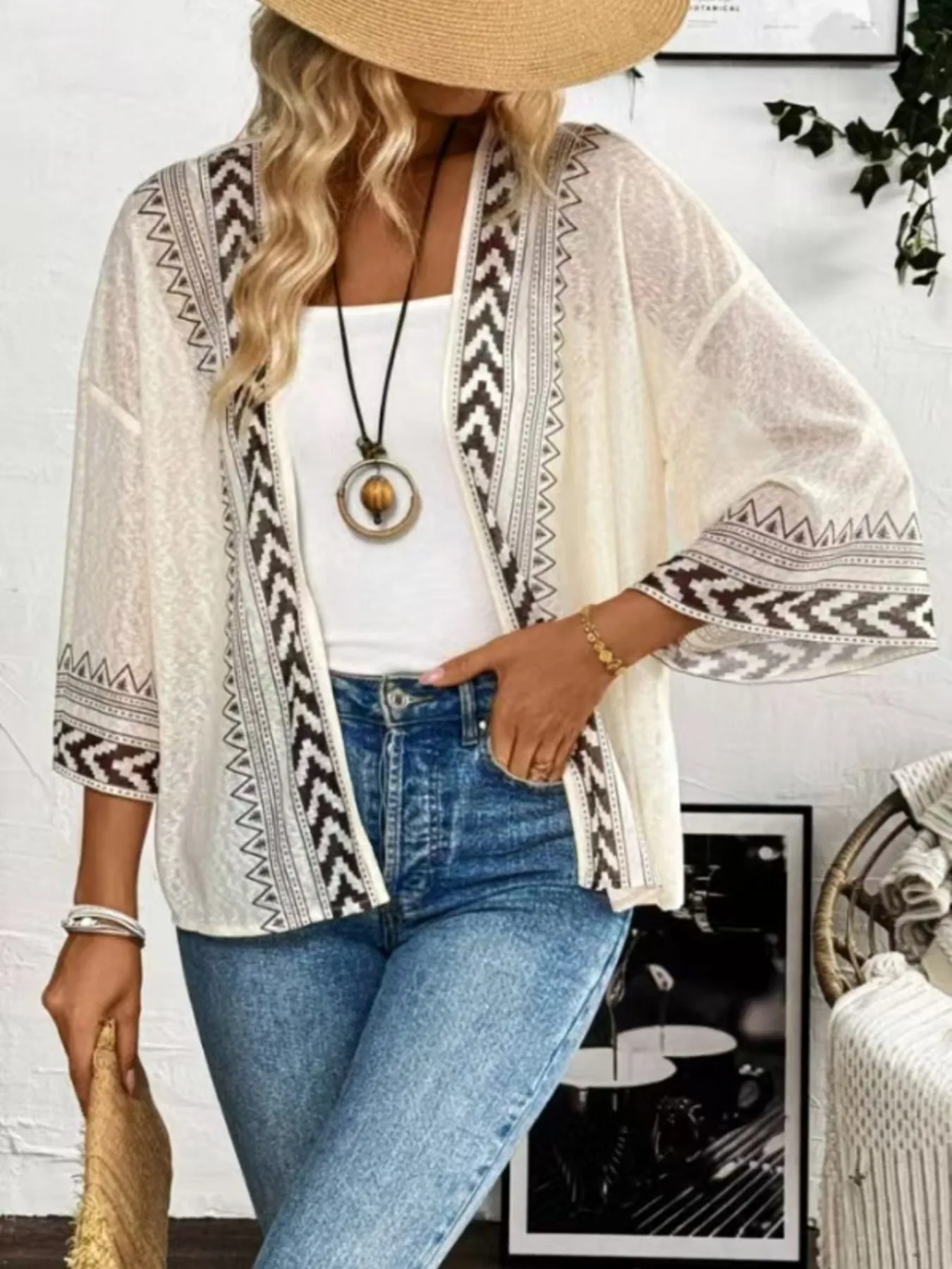Open Front Kimono Cardigan - Image 2