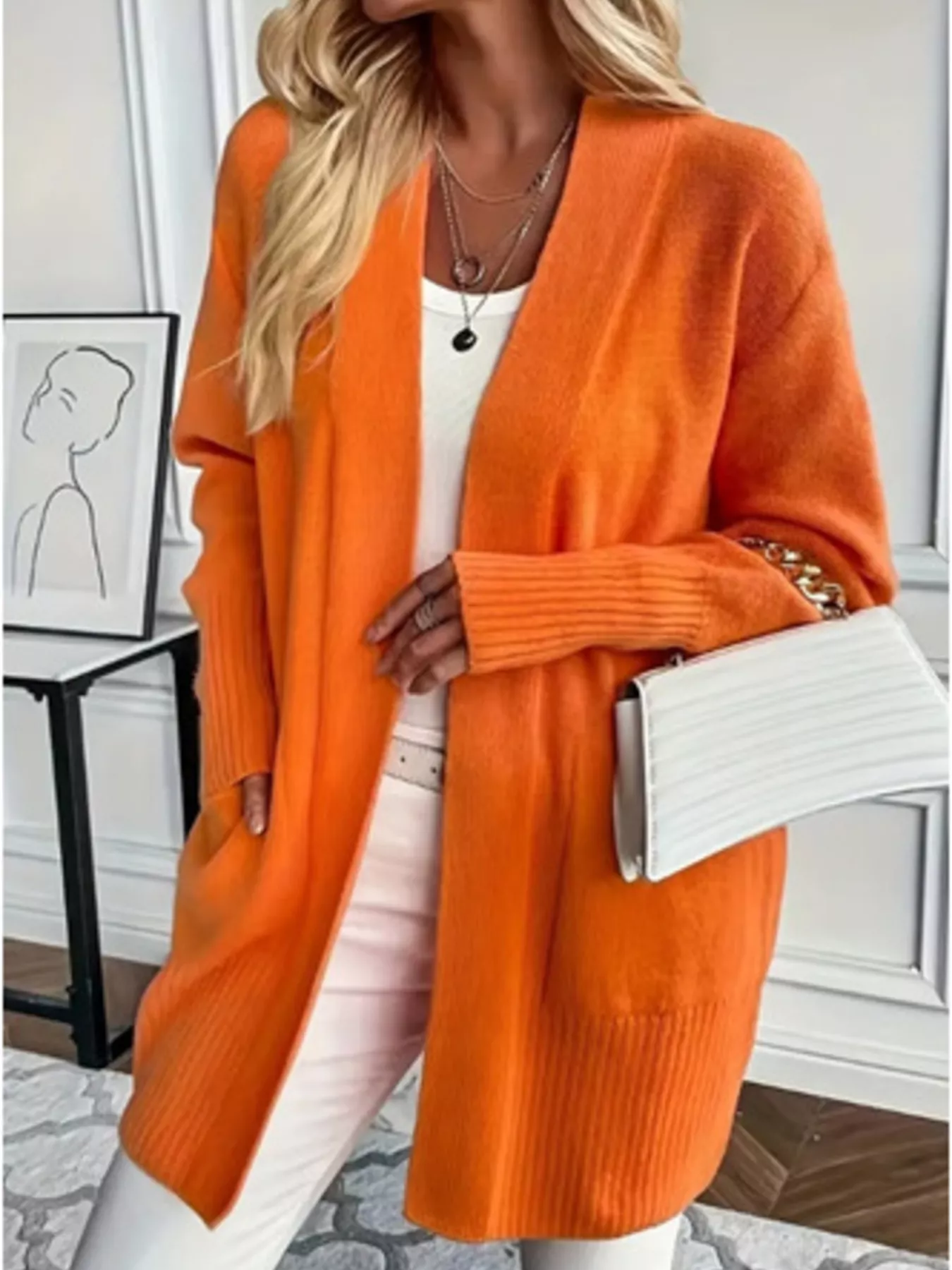Open-Front Knit Cardigan - Image 4