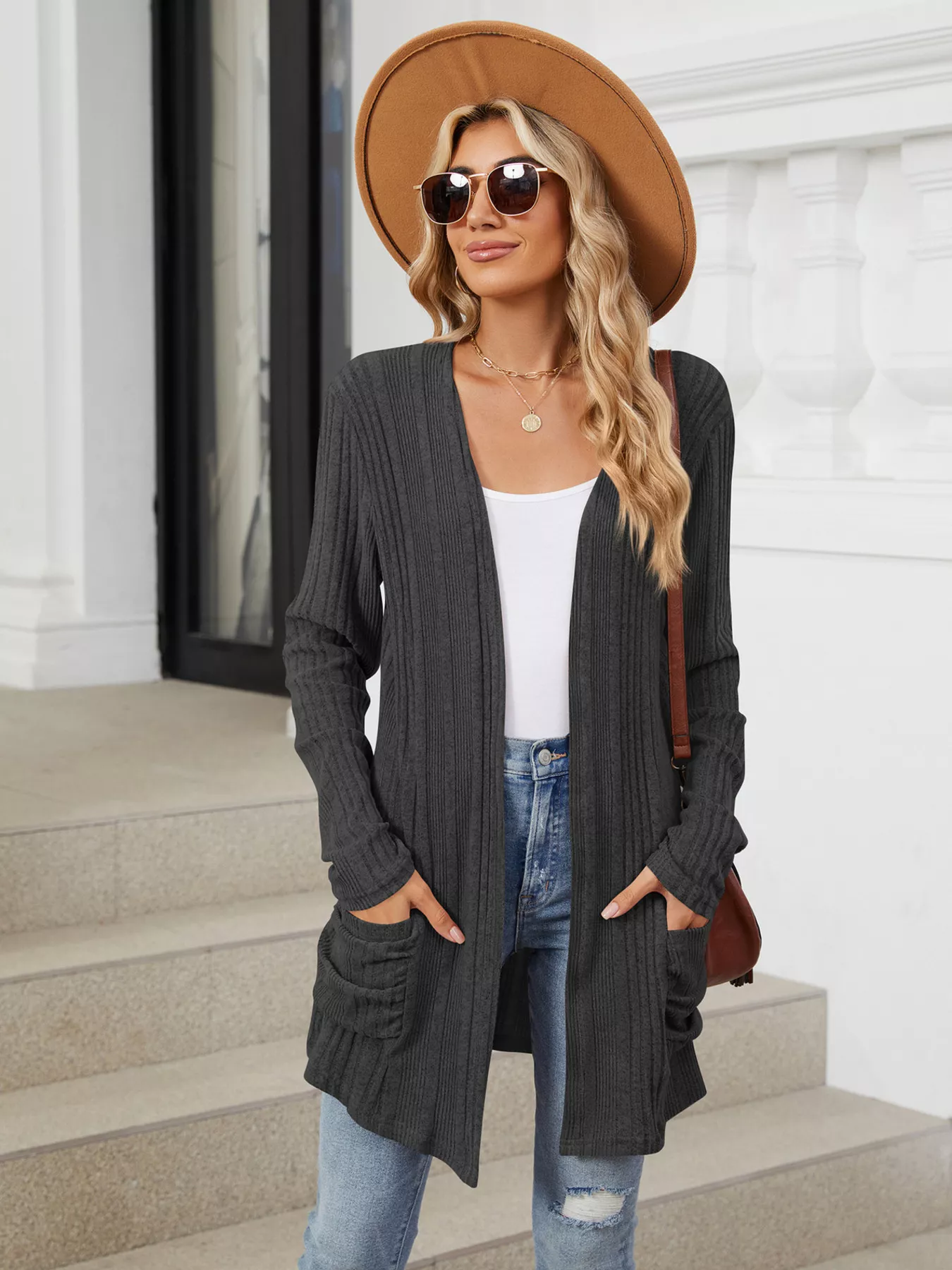 Open Front Long Cardigan - Image 7