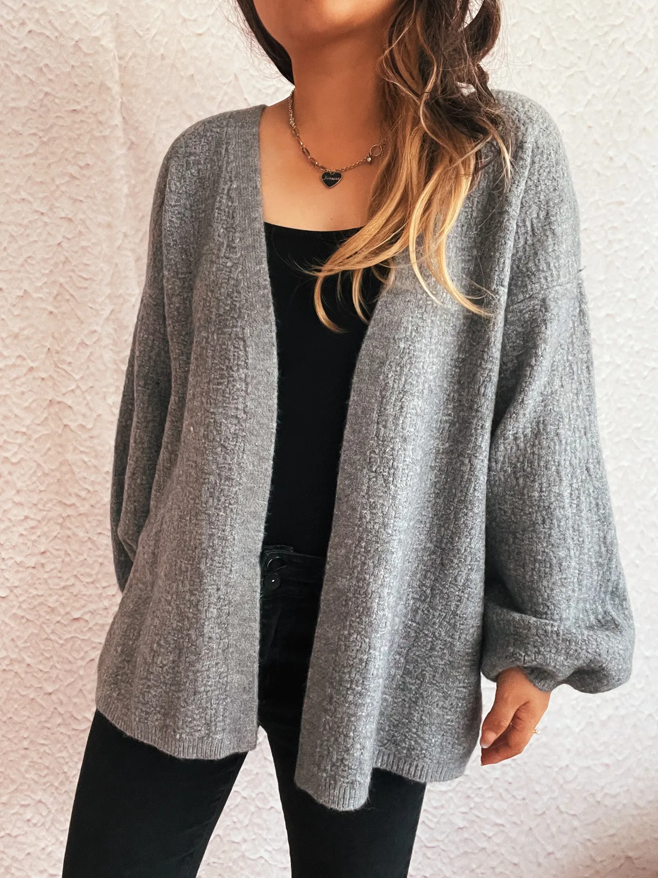 Open Front Long Sleeve Cardigan - Image 10