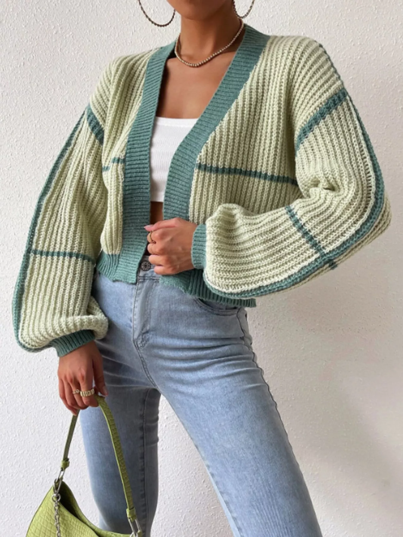 Open Front Long Sleeve Cardigan - Image 5