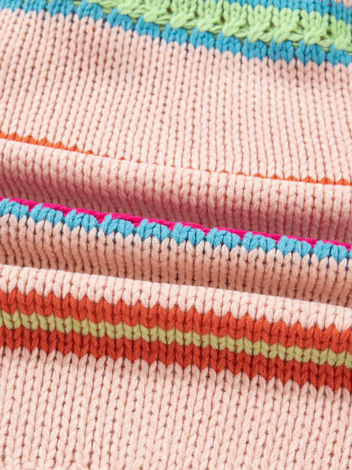 Open Front Striped Pattern Knit Oversize Cardigan - Image 8