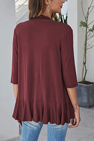 Open Front Three-Quarter Sleeve Cardigan - Image 15