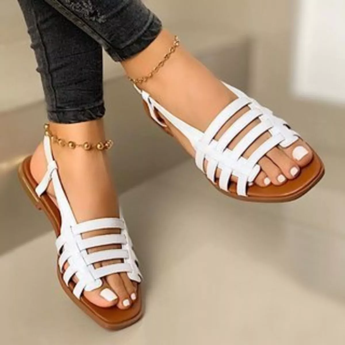 Open Toe Flats Sandals - Image 4