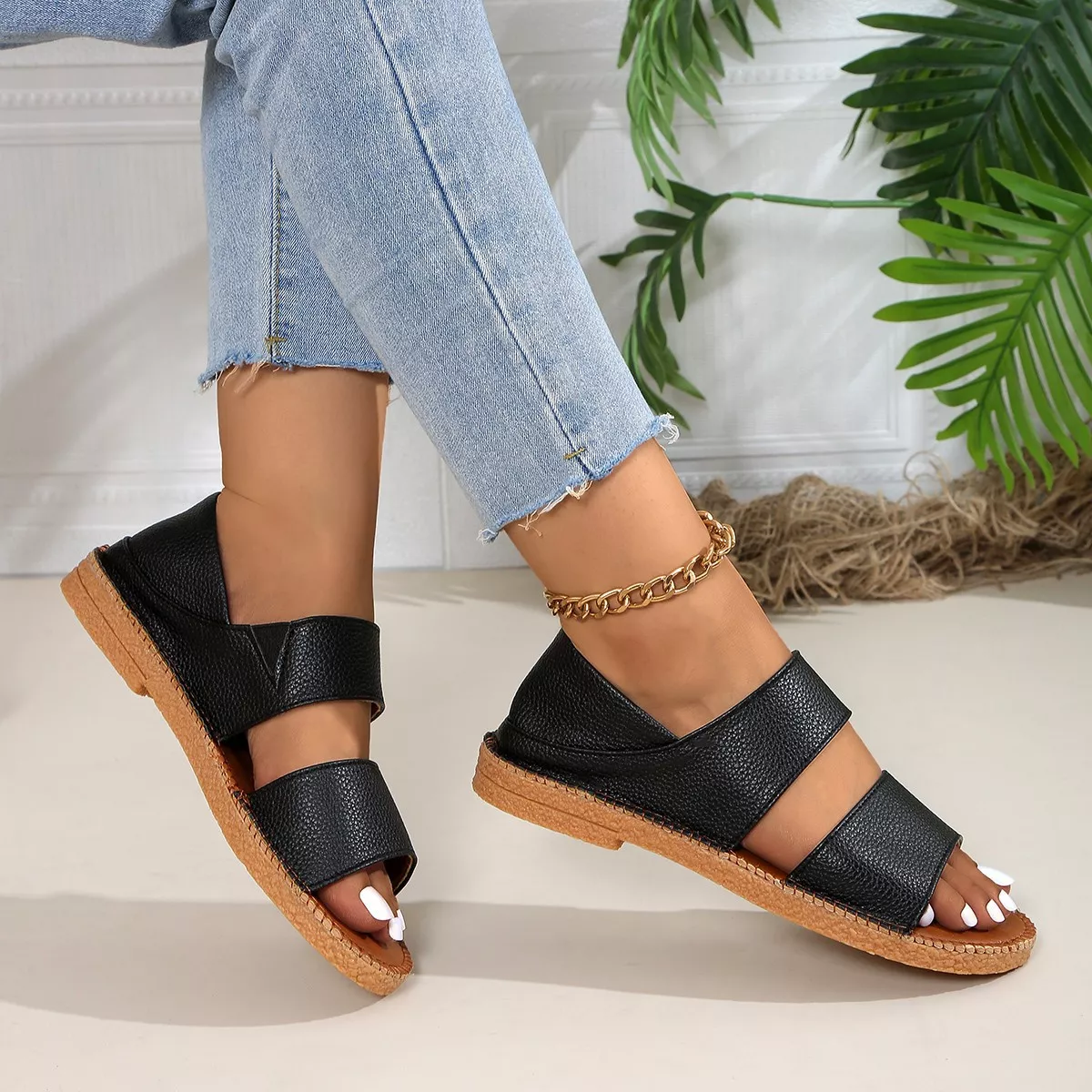 Open Toe Flats Sandals - Image 2