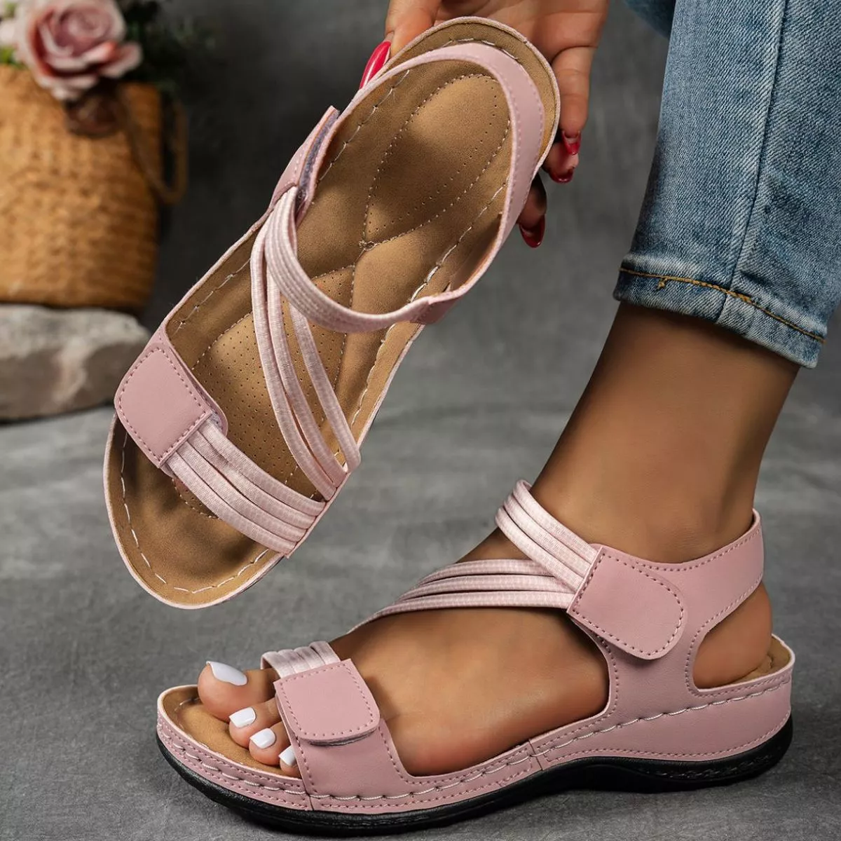 Open Toe Wedge Sandals - Image 3
