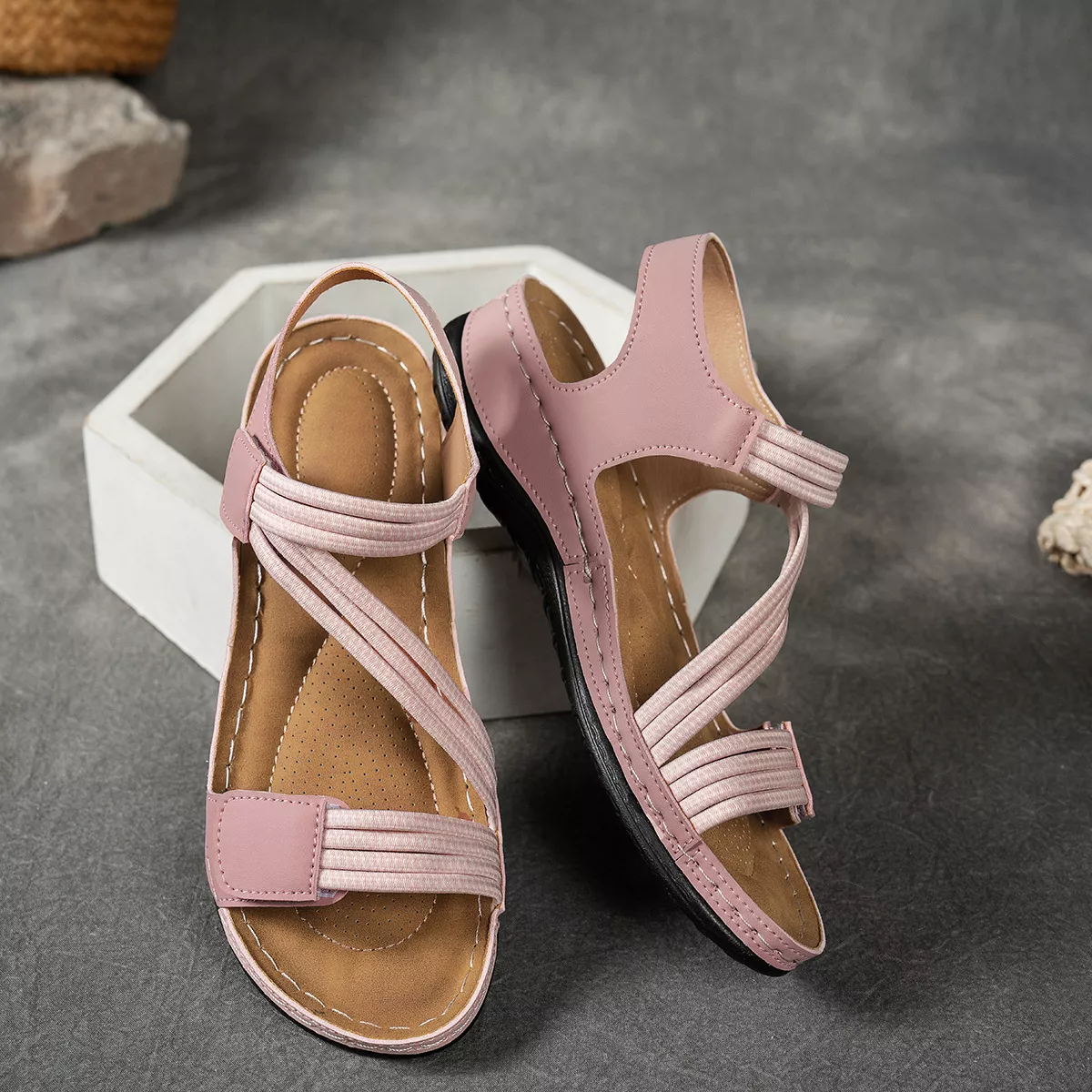 Open Toe Wedge Sandals - Image 4