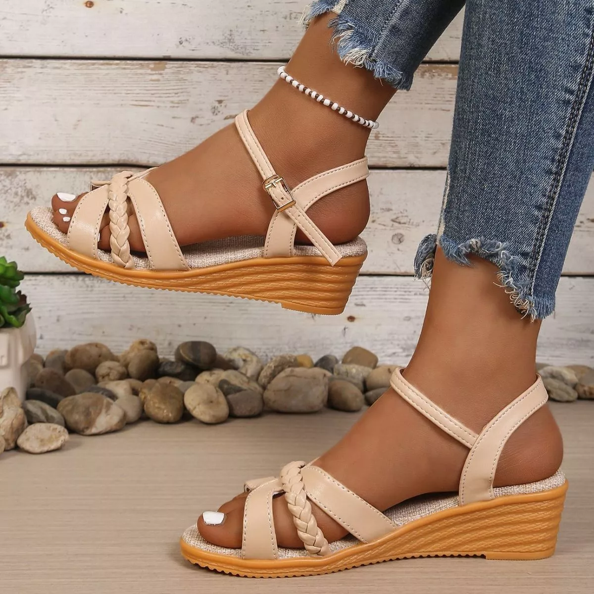 Open Toe Wedge Sandals - Image 9