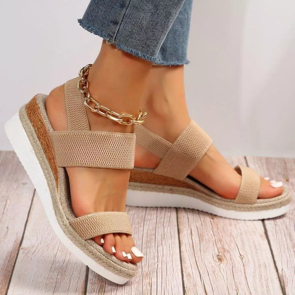 Open Toe Wedge Sandals - Image 3