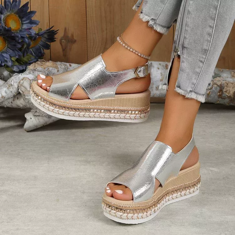 Open Toe Wedge Sandals - Image 4