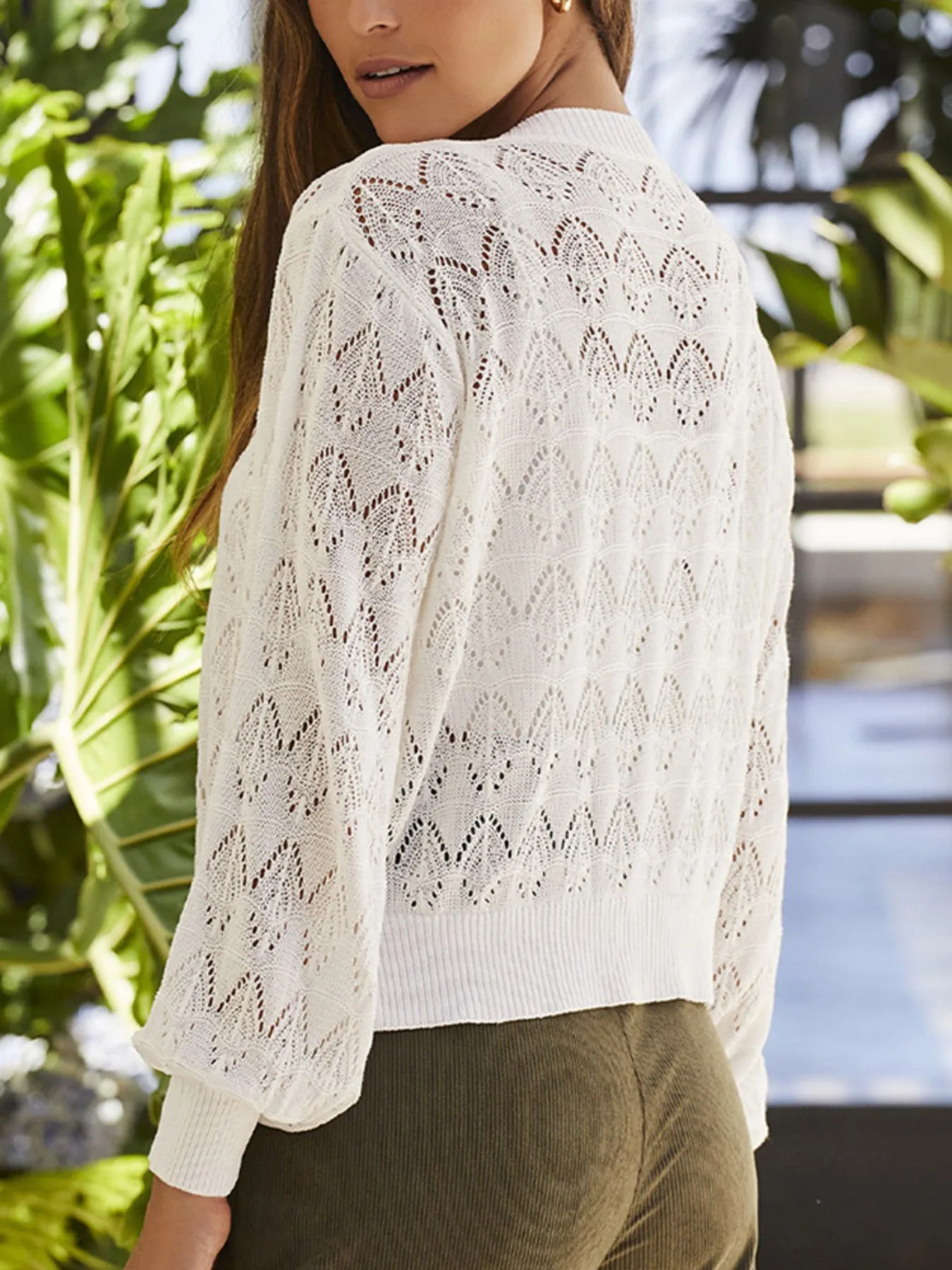 Openwork Button Up Cardigan - Image 12
